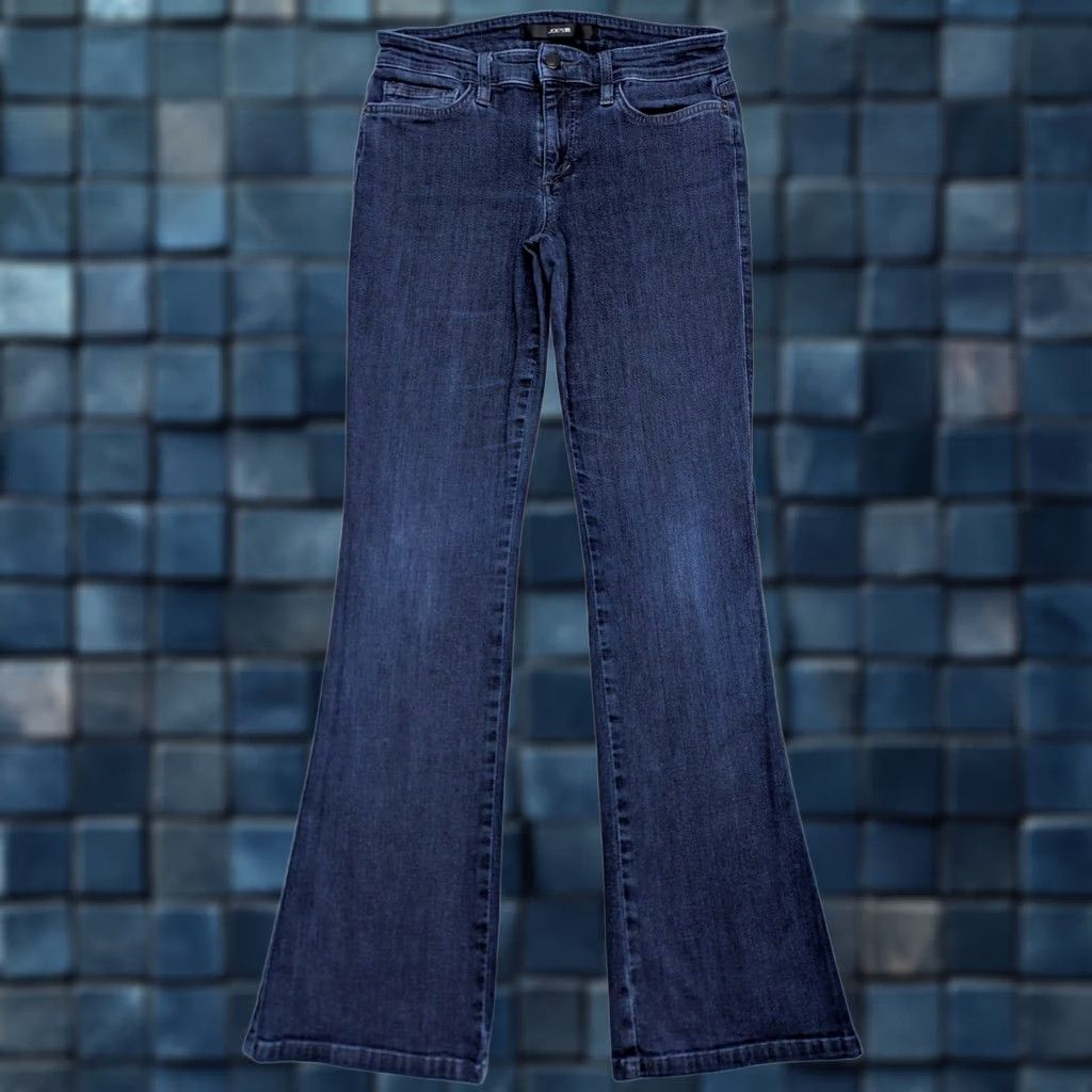 Vintage Joe's Jeans Blue 90s Petite Bootcut Jeans Women 26P 28x31 Mid Rise Stretch Denim 5-Pocket Gunmetal Zipper Button Front USA Theme Size 26" / US 2 / IT 38 - 1 Thumbnail