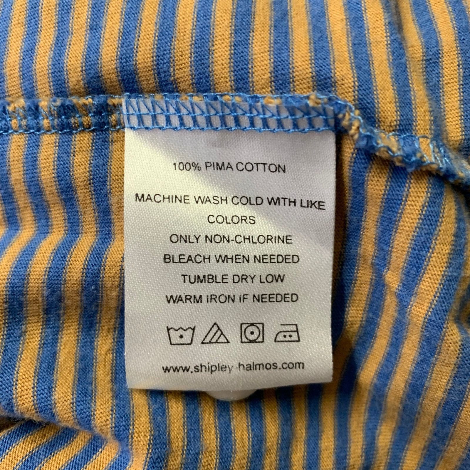 Shipley & Halmos SHIPLEY and HALMOS XL Blue Orange White Stripe Cotton Polo Size US XL / EU 56 / 4 - 5 Thumbnail