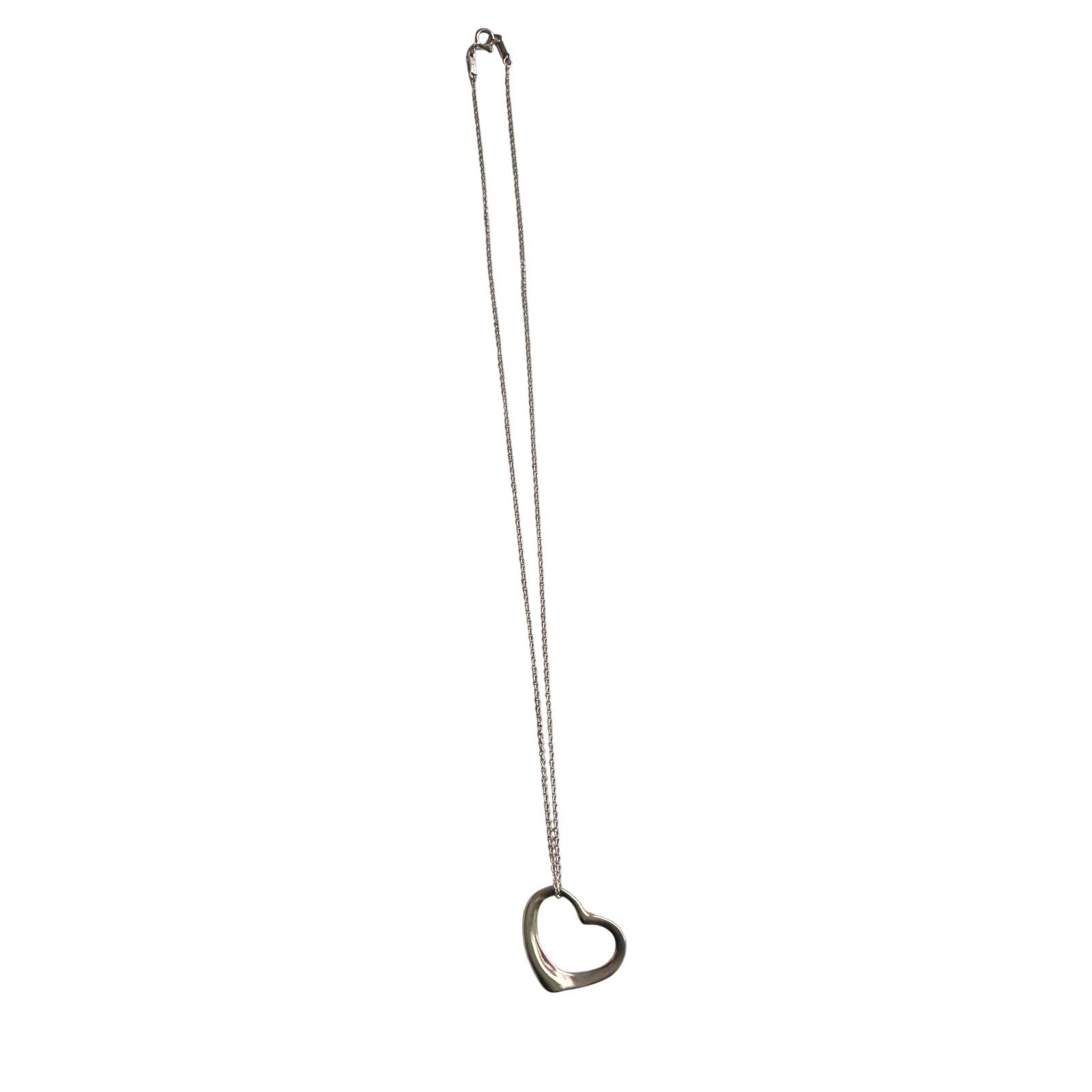 Tiffany & Co. Tiffany and Co Elsa Peretti Medium Open Heart Necklace 16" Size ONE SIZE - 7 Thumbnail