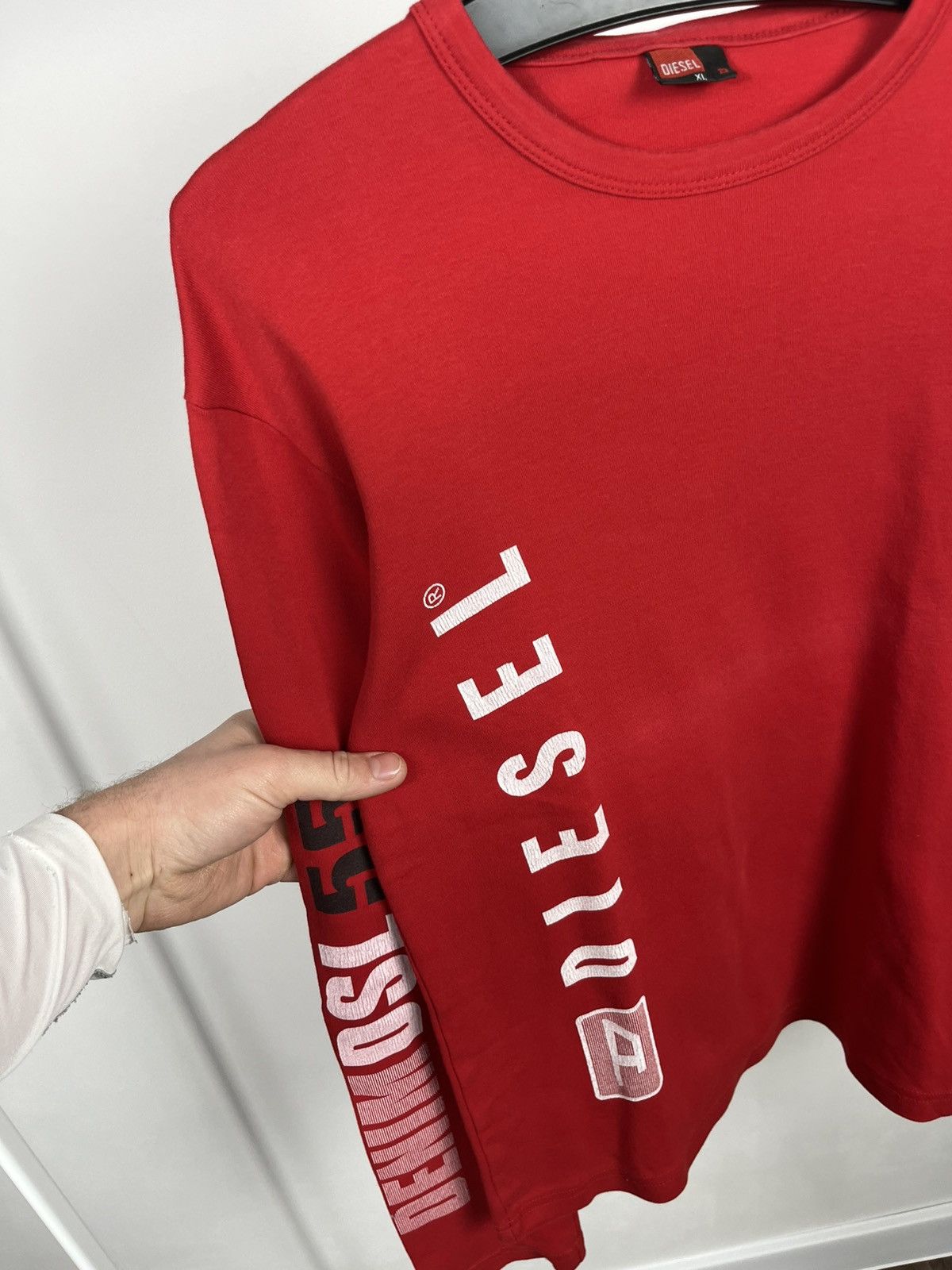 Diesel Diesel Mens Red Long Sleeve Logo Shirt XL Casual Streetwear Size US XL / EU 56 / 4 - 12 Thumbnail