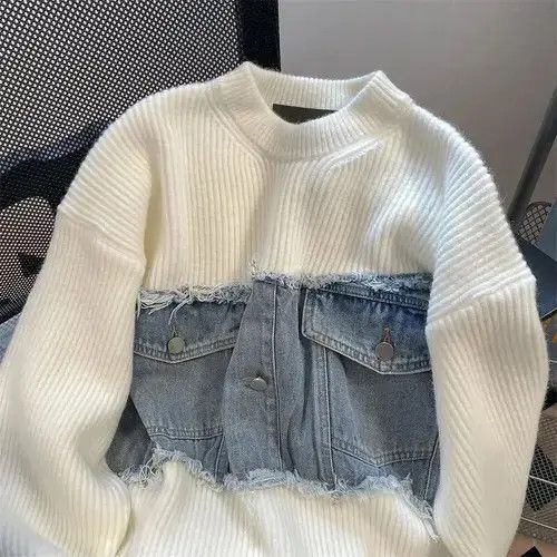 Japanese Brand Streetwear Oversized Pullovers Women Clothing Size ONE SIZE - 2 Thumbnail