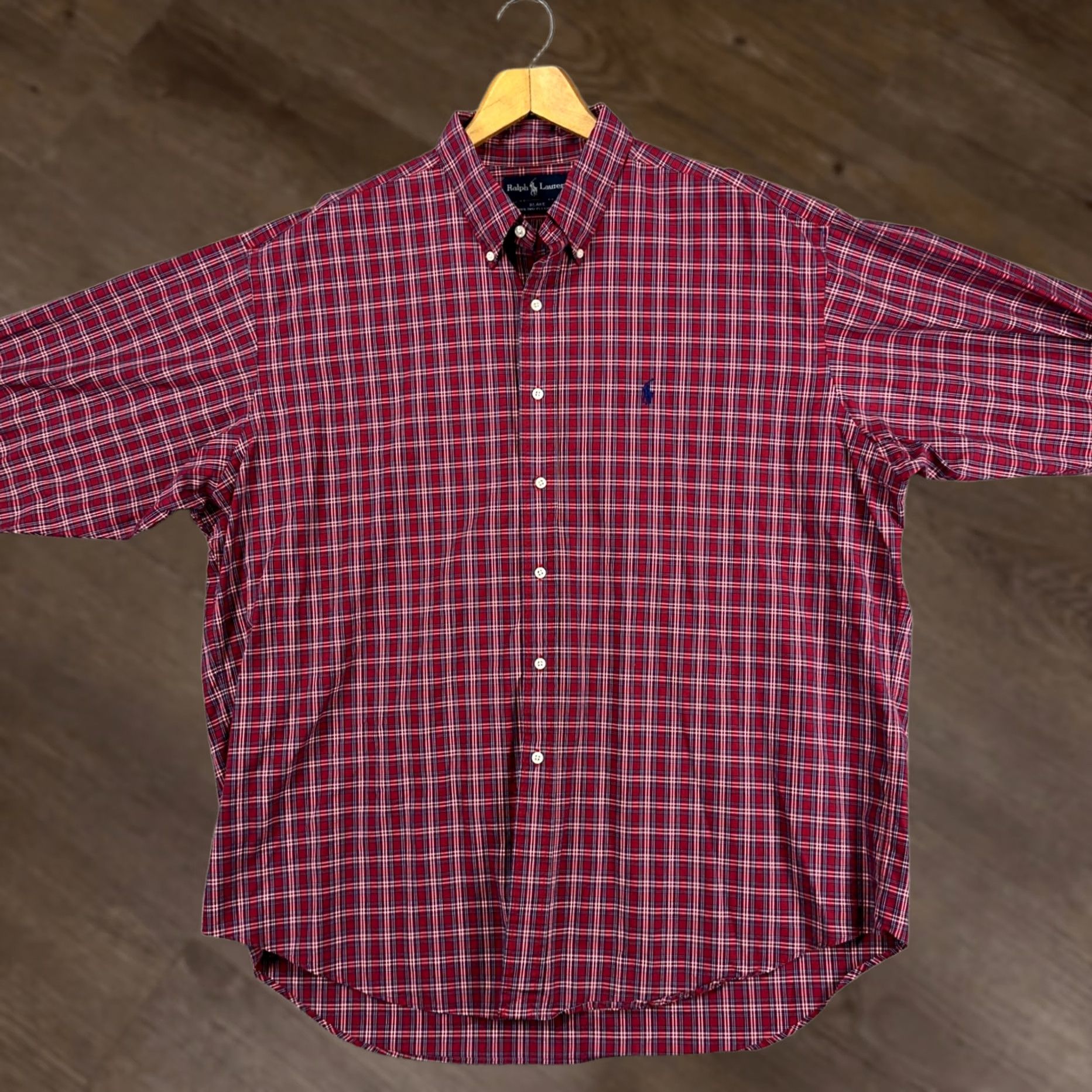 Ralph Lauren Ralph Lauren Button-Down Shirt 2XL Adult Mens Plaid Red Blue Pony Casual Size US XXL / EU 58 / 5 - 1 Thumbnail
