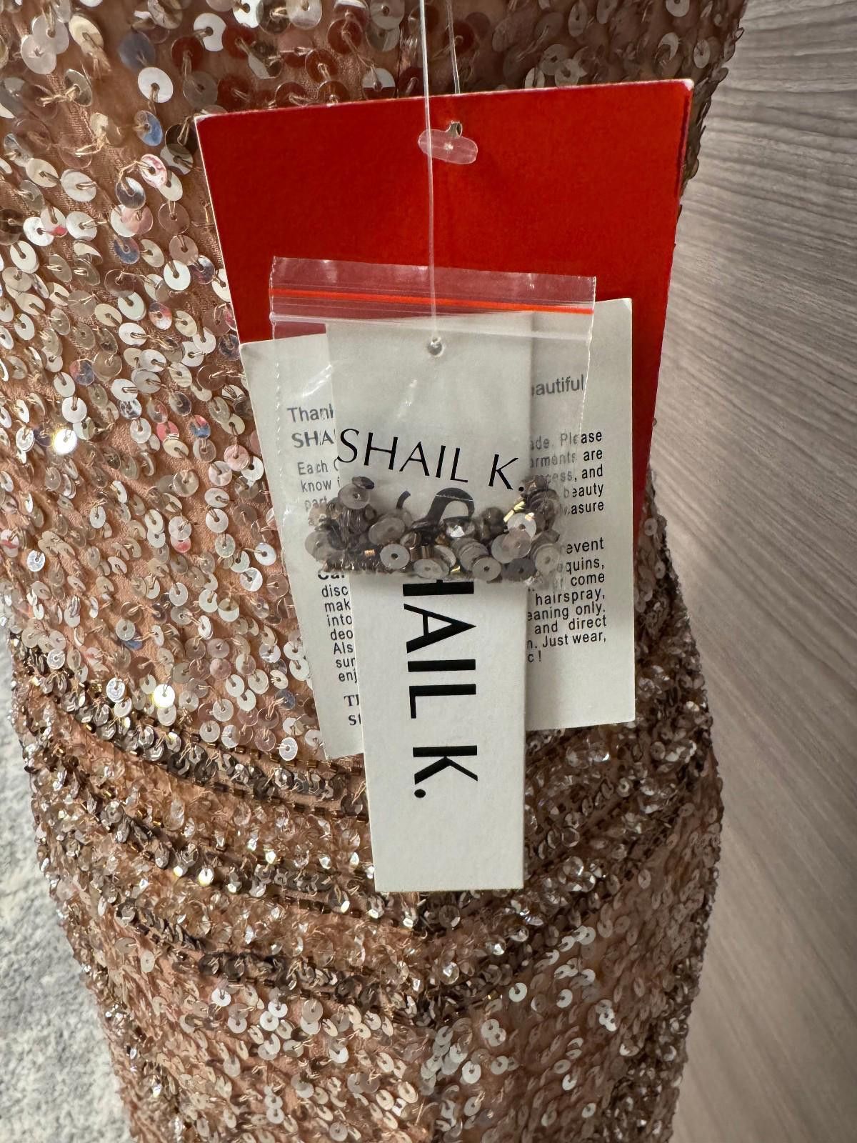 Other Shail K Sequin Cocktail Dress Sz 8 Rose Gold Sleeveless Silk Size M / US 6-8 / IT 42-44 - 5 Thumbnail