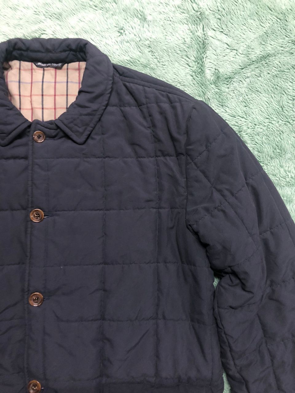 Vintage Vintage Ital Style Quilted Down Coat Jacket Leather Collar Size US XL / EU 56 / 4 - 5 Thumbnail