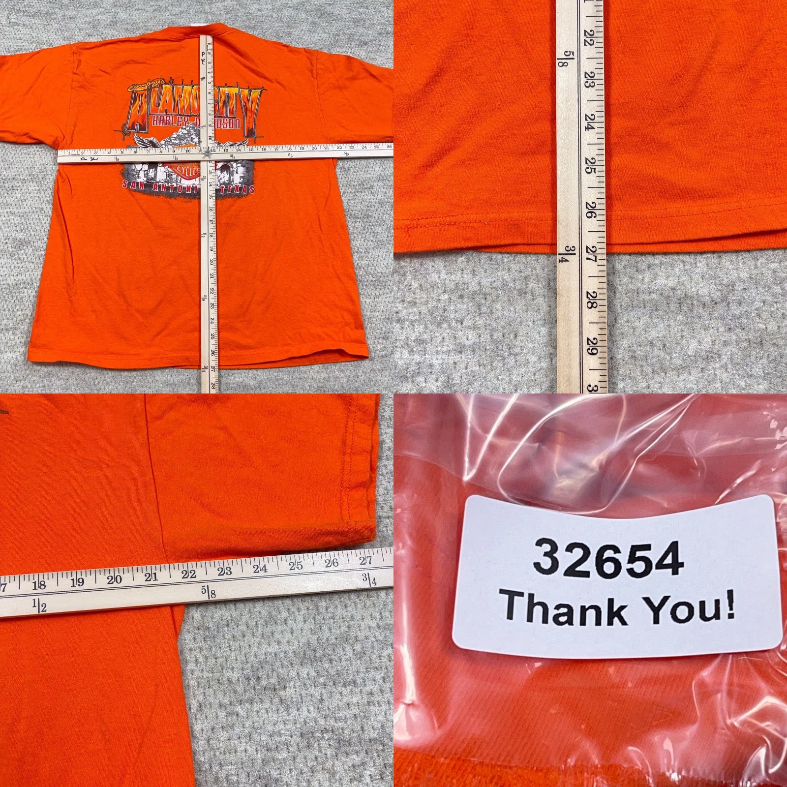 Harley Davidson Harley-Davidson Shirt Men XL Orange Buck Stops Here Alamo Fire Flames VTG Y2K 80s Grunge Retro Skull Graphic Print Tee T-Shirt Wearable… Size US XL / EU 56 / 4 - 9 Thumbnail