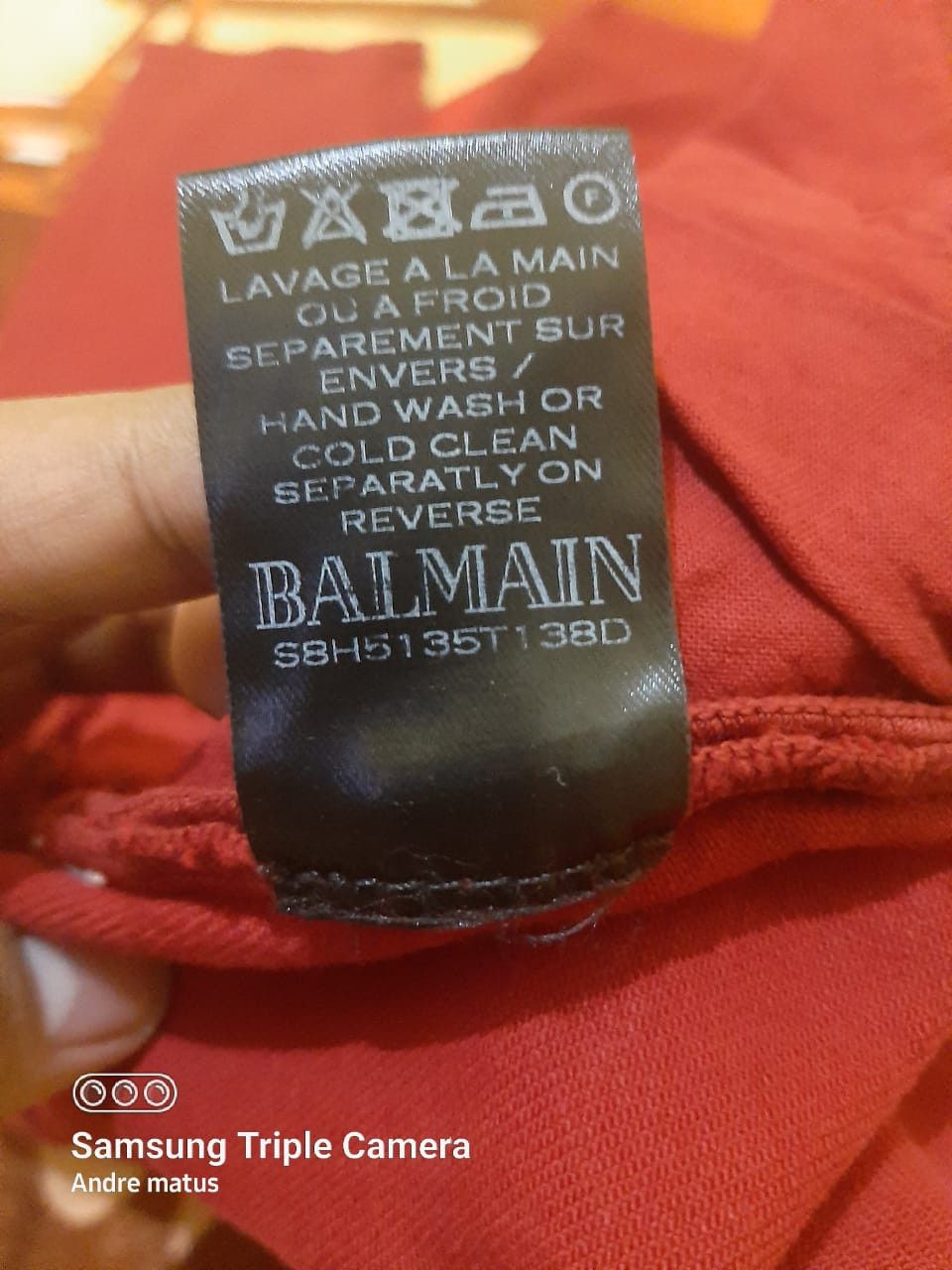 Balmain Balmain red ripped bikers jeans Size US 33 - 4 Thumbnail