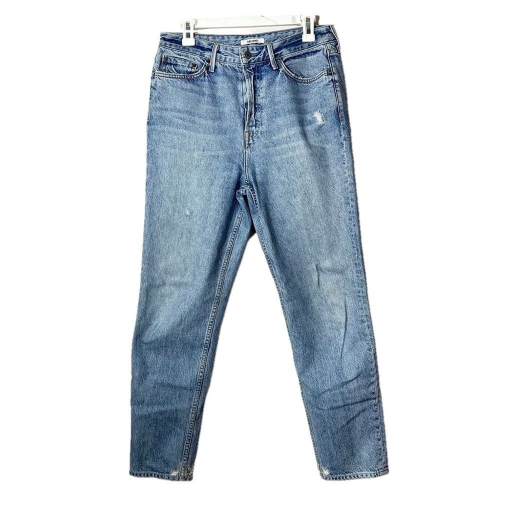 GRLFRND GRLFRND Devon Distressed HR Straight Crop Jeans Size 29 Size 29" - 1 Thumbnail