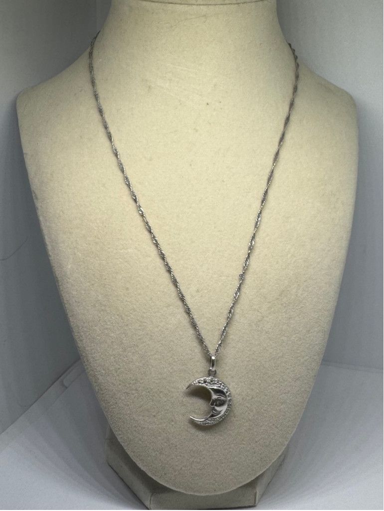 Other Boma Crescent Moon Face Sterling Silver Necklace 20" Size ONE SIZE - 1 Thumbnail