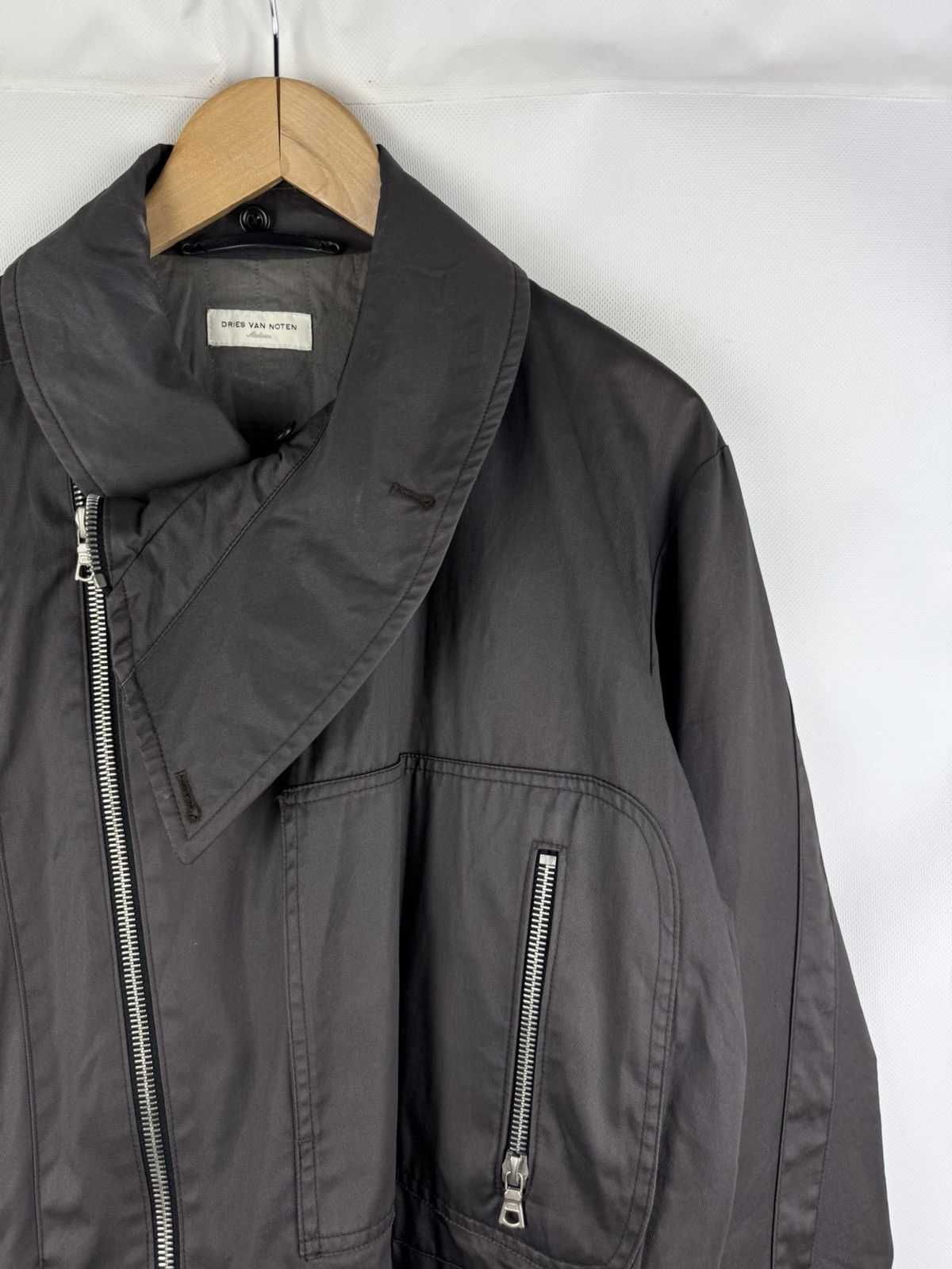 Dries Van Noten Dries Van Noten Crop Belted Assymetrical Collar Biker Jacket Size US M / EU 48-50 / 2 - 3 Thumbnail