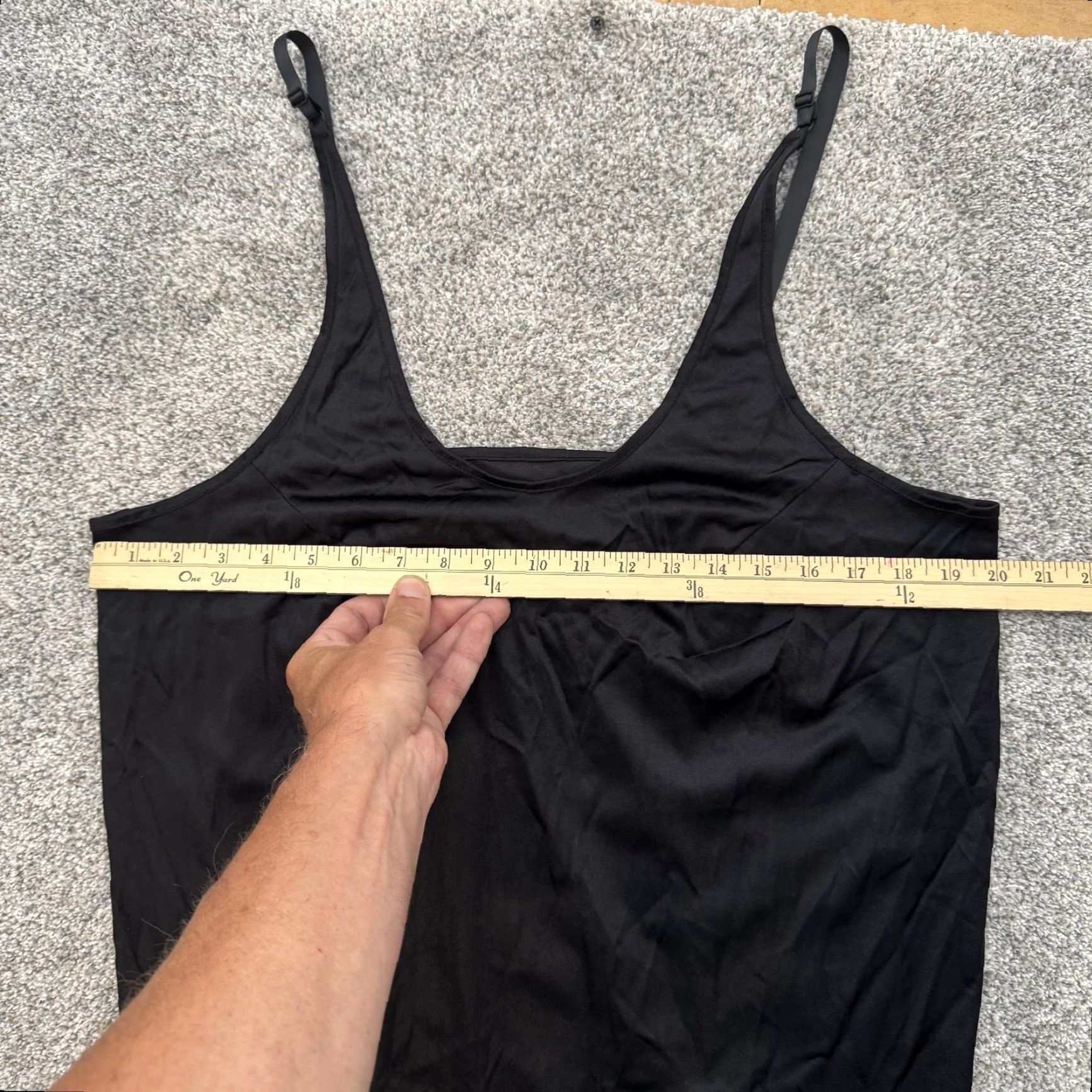 Vintage VINTAGE Velrose Slip Dress Sz 40 Adjustable Strap Midi USA Goth Sleek Minimalist 90s Womens Black" Size S / US 4 / IT 40 - 2 Thumbnail