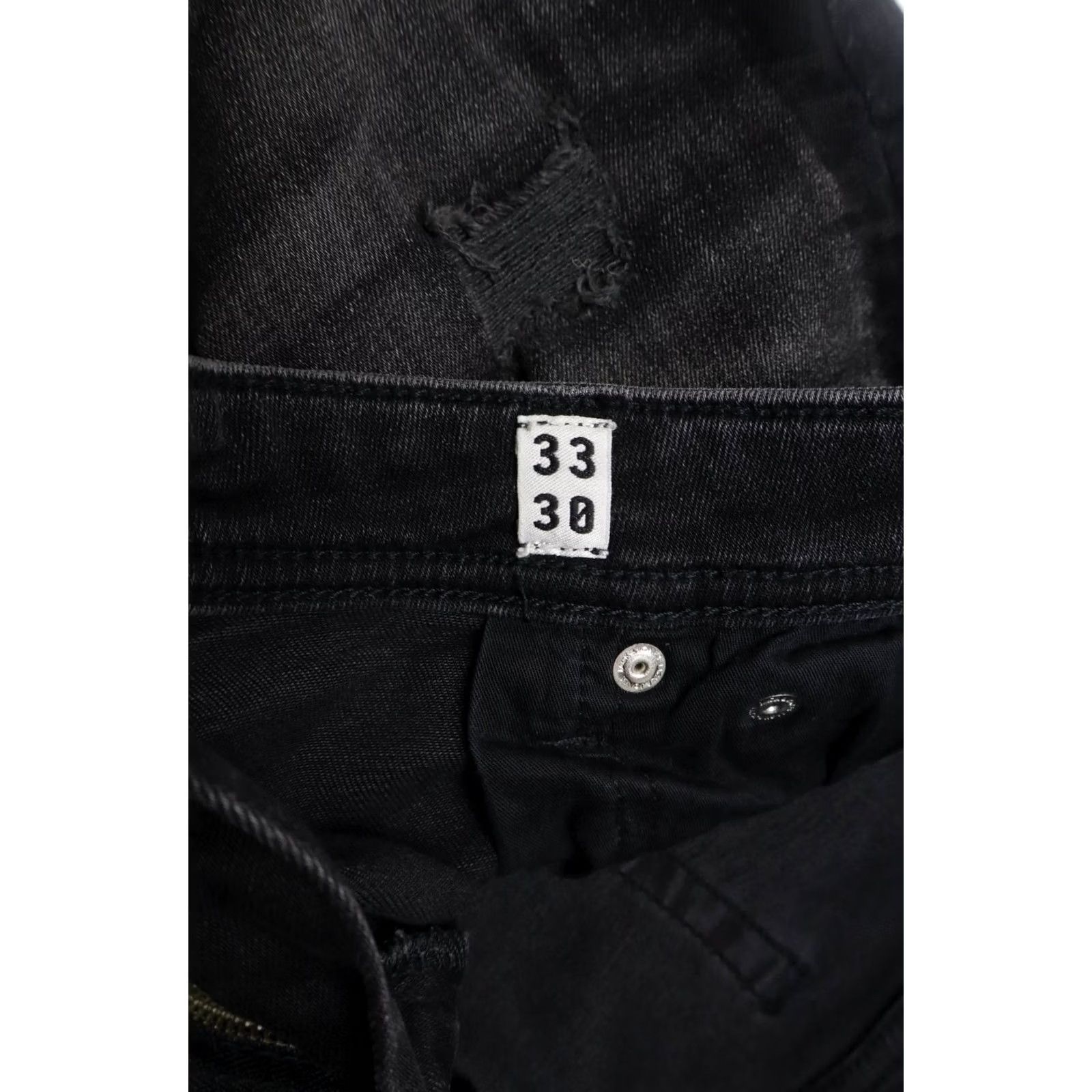 Jack & Jones JACK & JONES Skinny Jeans Liam W33/L30 Black Distressed Zip Fly Men's Skinny Fit Denim Pants Size US 33 - 5 Thumbnail