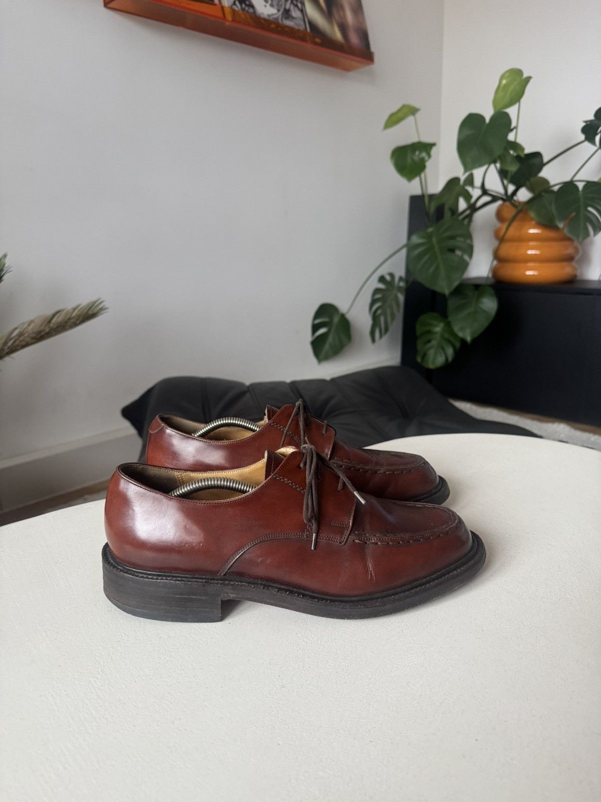 Leather BARKER Leather Derby Made in England Casual Brown Shoes Size US 9 / EU 42 - 3 Thumbnail