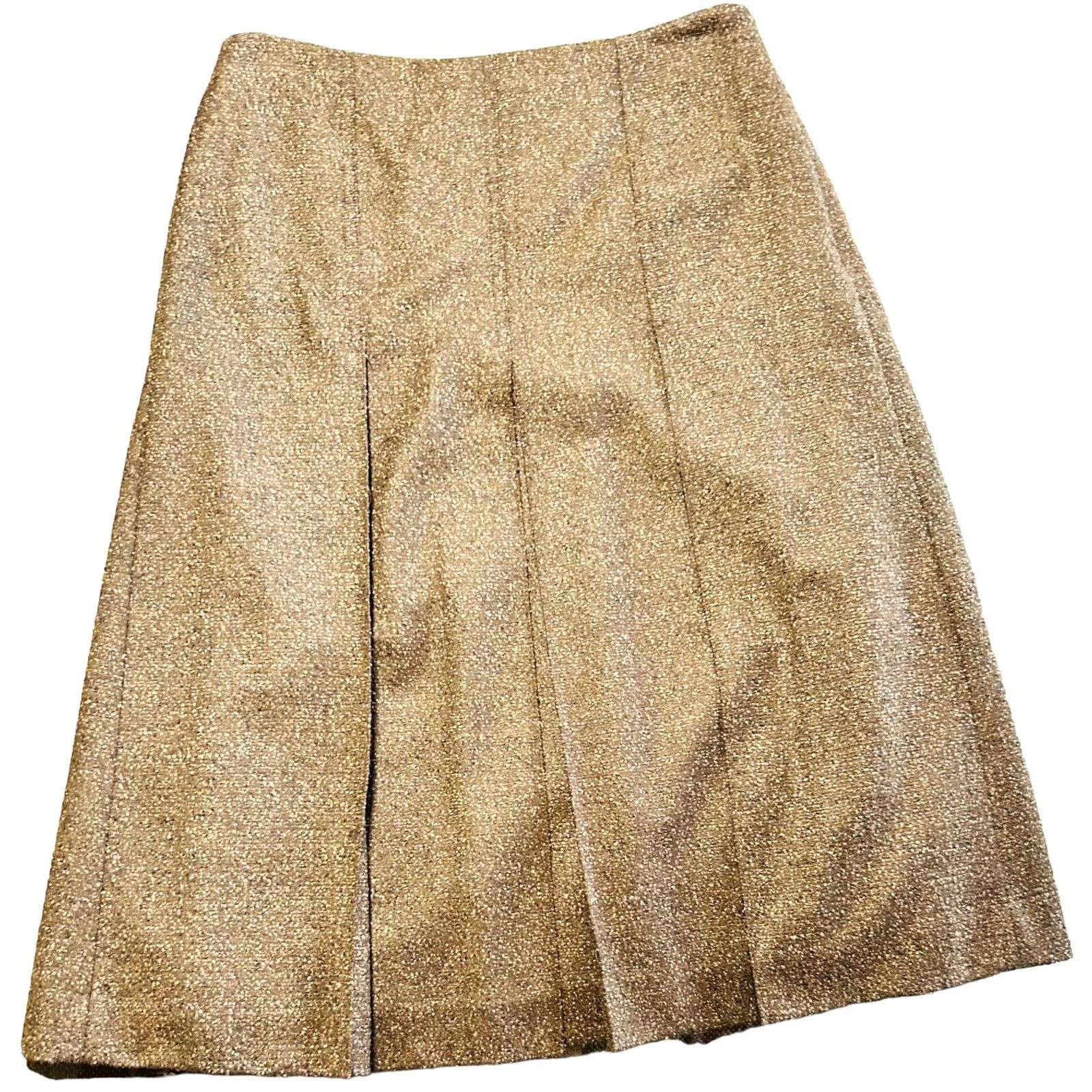 Ellen Tracy VINTAGE Ellen Tracy Skirt Knee Length Brown Wool Blend Pleated Sz 0 Women’s Spring/Winter/Fall All Seasons Lined Zipper Slit-Preppy City 90s Womens Size 25" / US 0 / IT 36 - 2 Thumbnail