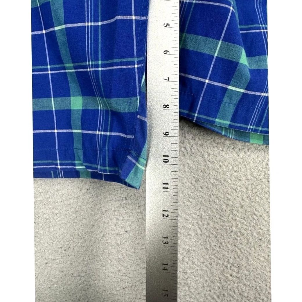 CO Islandia Clothing Co Shorts Mens 34 Blue Green Khaki Chino Plaid Flat Front EUC Size US 34 / EU 50 - 7 Thumbnail