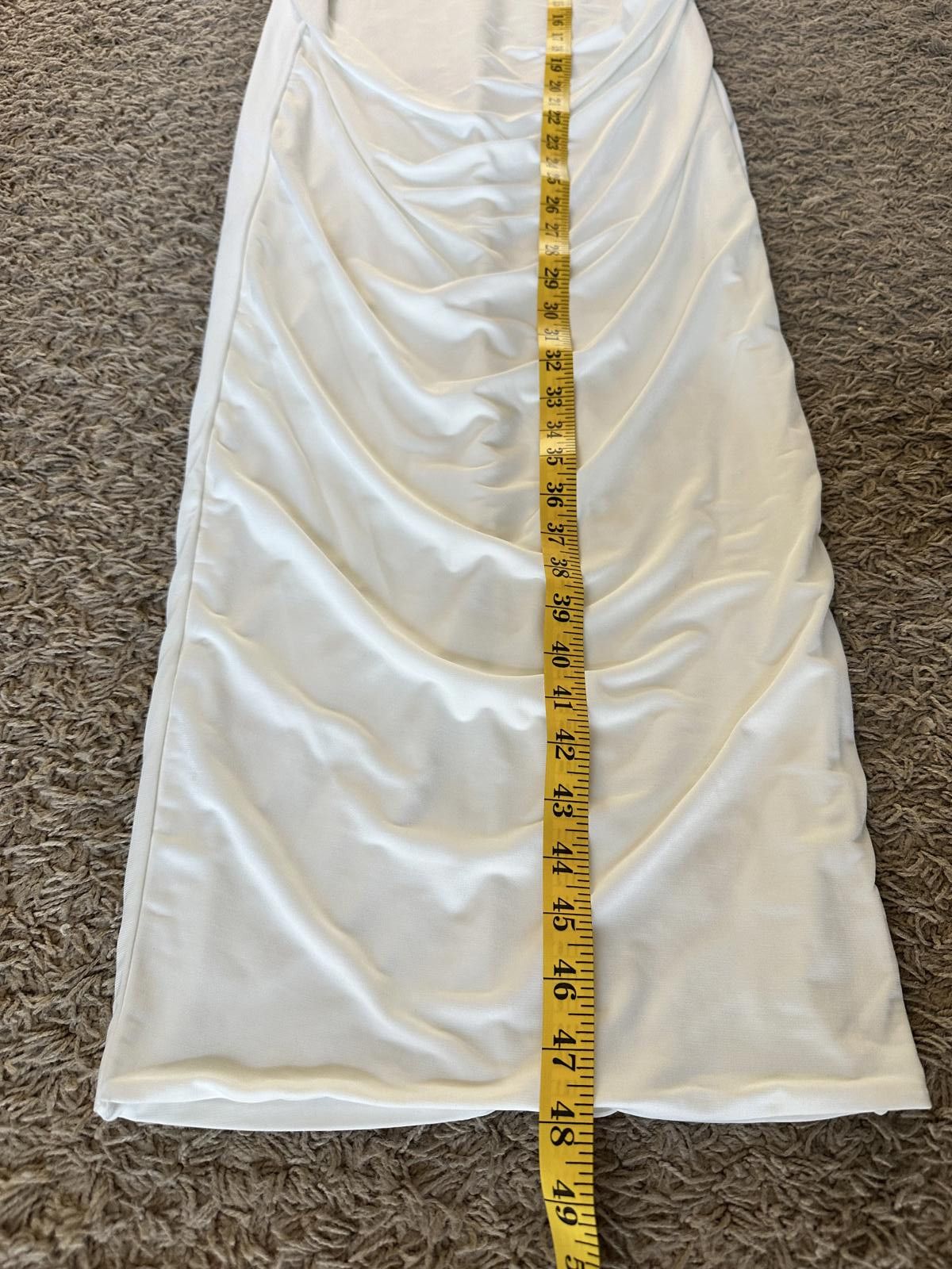 Designer CLUB L London Elegant White Midi Dress Size M / US 6-8 / IT 42-44 - 8 Thumbnail