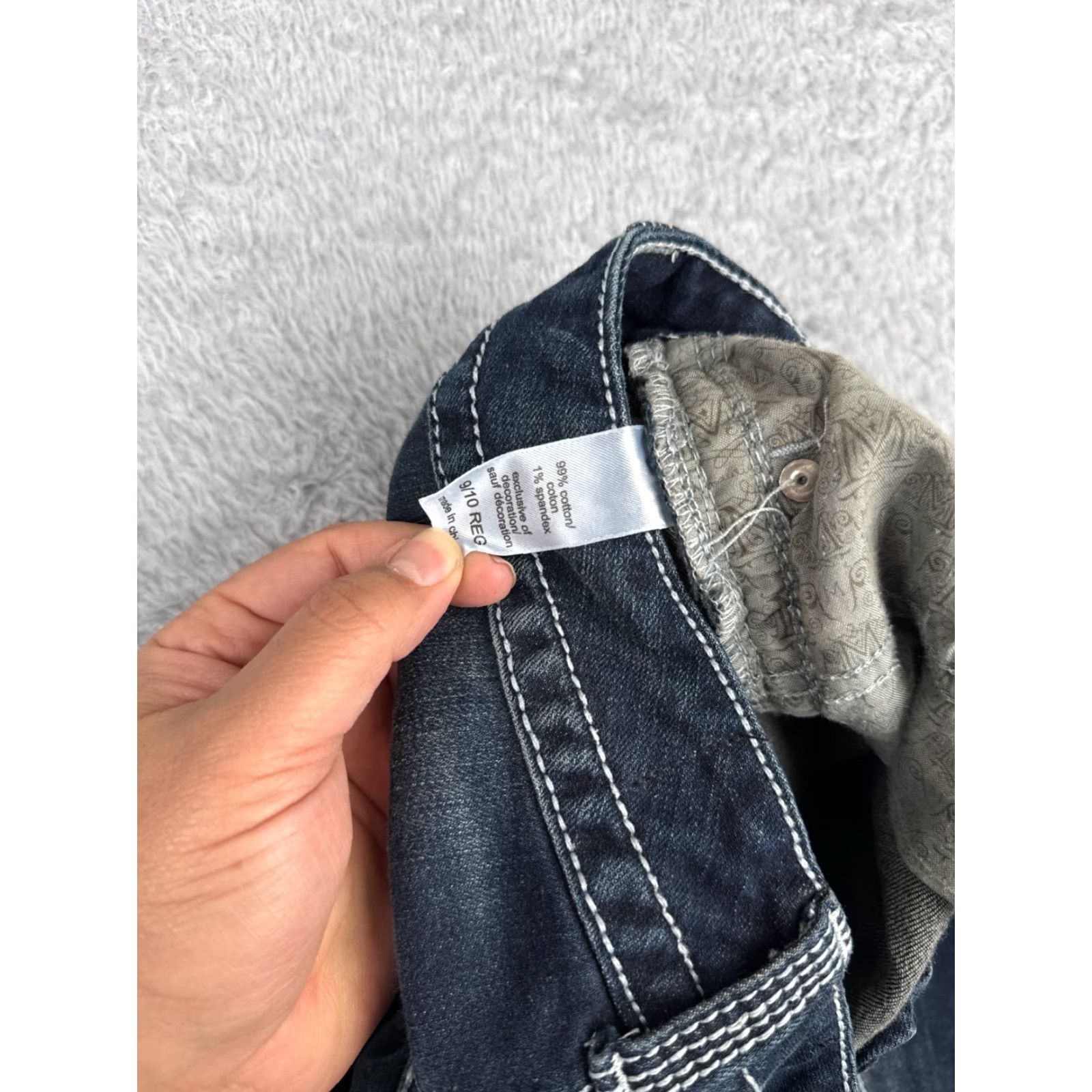 Vintage Maurices Jeans Womens 9 Blue Denim Bootcut Dark Wash Low Rise 32x31 5-Pocket Zipper Stretch Regular Cotton Blend Vintage No Size 30" / US 8 / IT 44 - 6 Thumbnail