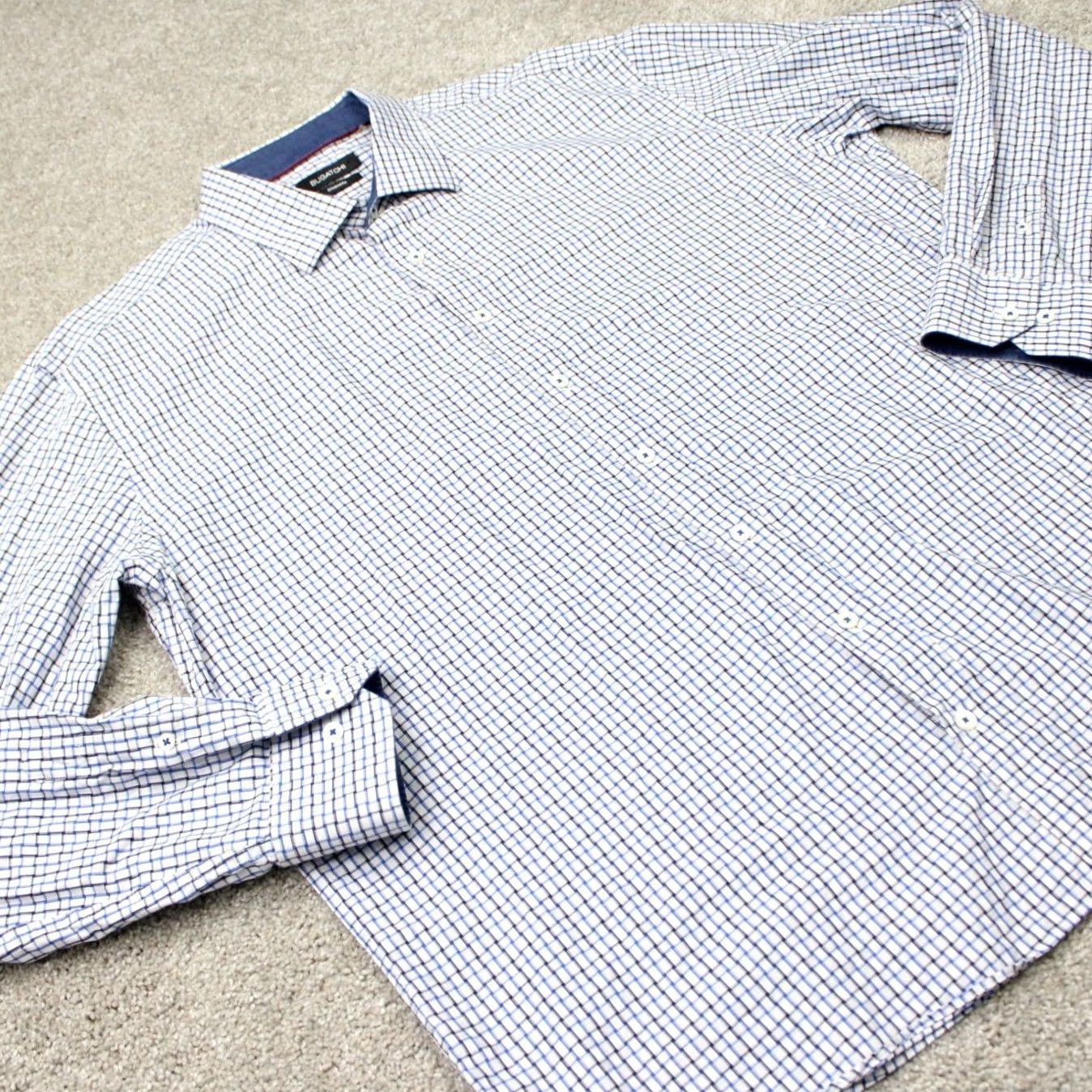 BUGATCHI Bugatchi Uomo Shirt Mens 3XL XXXL Blue Shaped Fit Button-Up Long Sleeve 100% Cotton Classic Plaid Chest 52 in Vintage: No Size US XXL / EU 58 / 5 - 5 Thumbnail