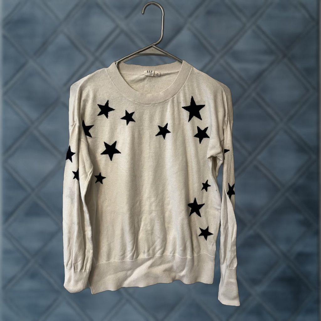 Gap Gap Sweater Womens M Oatmeal Star Lightweight Long Sleeve Knit Pullover Size M / US 6-8 / IT 42-44 - 1 Thumbnail