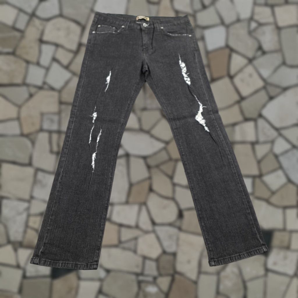Vintage VINTAGE Solo Jeans Slim Fit 36 Gray Distressed Straight Leg Denim Made in USA Size US 36 / EU 52 - 1 Thumbnail