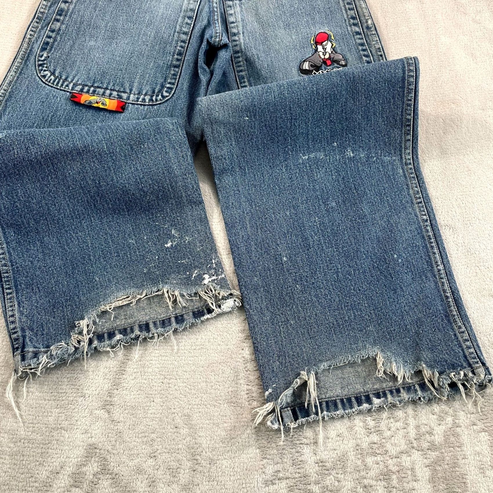 Denime VINTAGE Jynx Jeans Men 26x27 Wide Baggy Denim Blue 90s Jazz Casual Relaxed M Made USA Jeans Mens Size US 26 / EU 42 - 5 Thumbnail