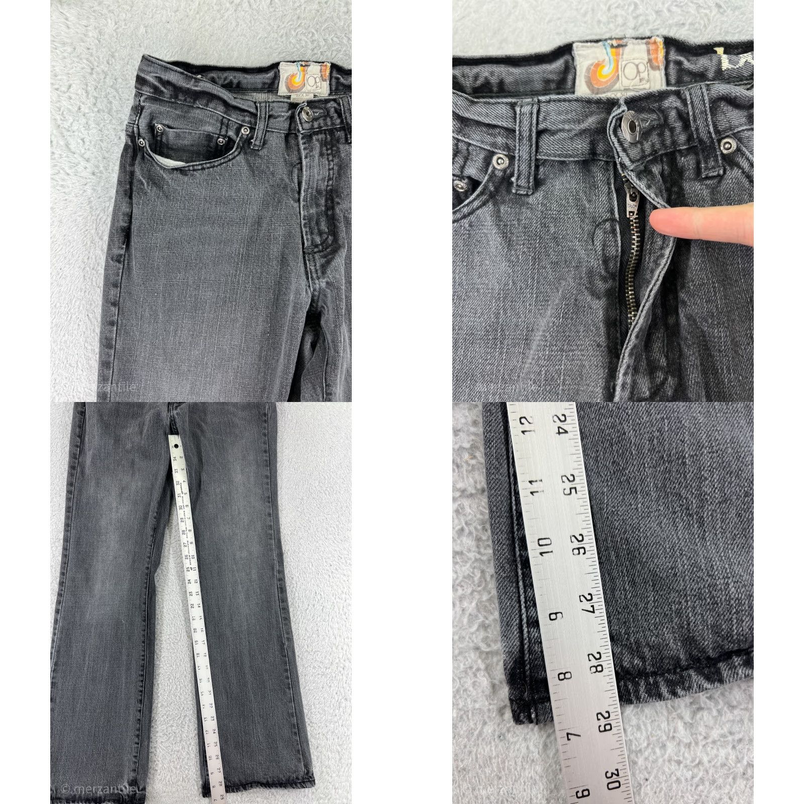 Ocean Pacific OP Ocean Pacific Jeans Womens 29 Gray Denim Bootcut Mid Rise 5-Pocket Regular Inseam 29 Cotton Blend Stretch Vintage: No Gender: Womens Size 29" - 8 Thumbnail