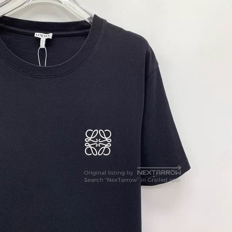 Loewe Loewe Black logo embroidery cotton round neck short-sleeve Size US L / EU 52-54 / 3 - 3 Thumbnail