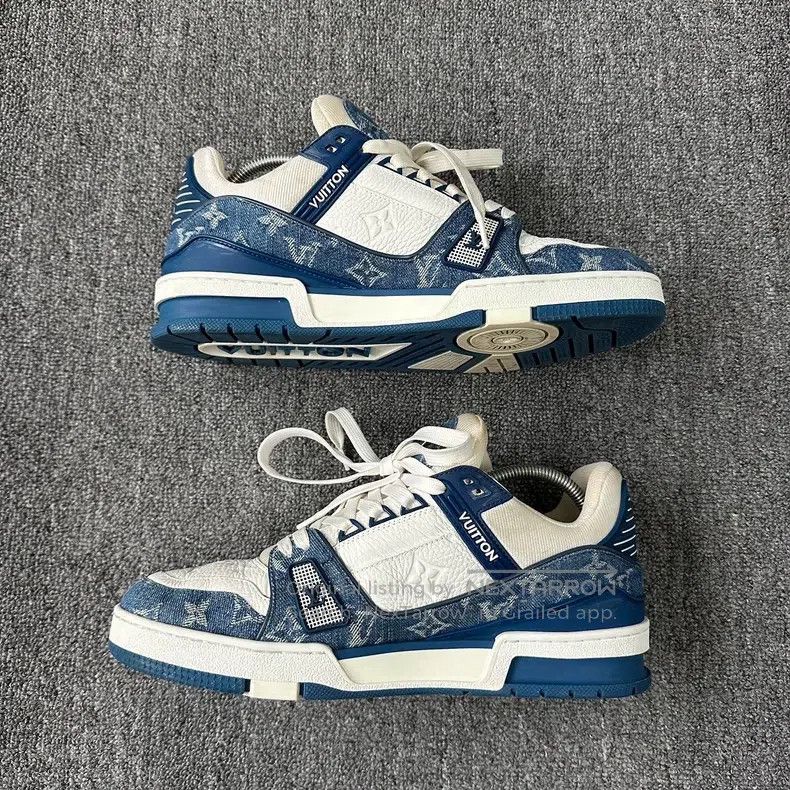 Louis Vuitton Louis Vuitton White and blue denim shoes Size US 7 / EU 40 - 5 Thumbnail