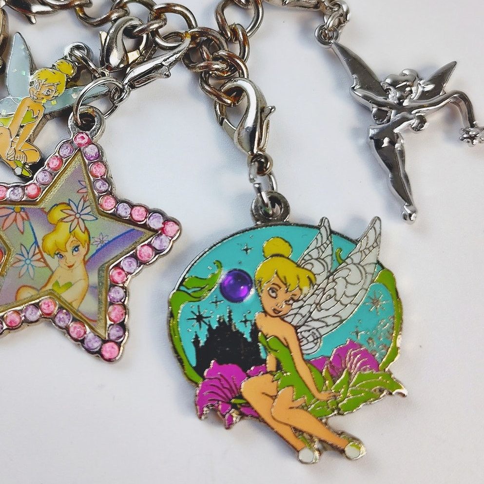 Disney Disney Tinker Bell 6 Charm Silver-Toned Bracelet Size ONE SIZE - 4 Thumbnail