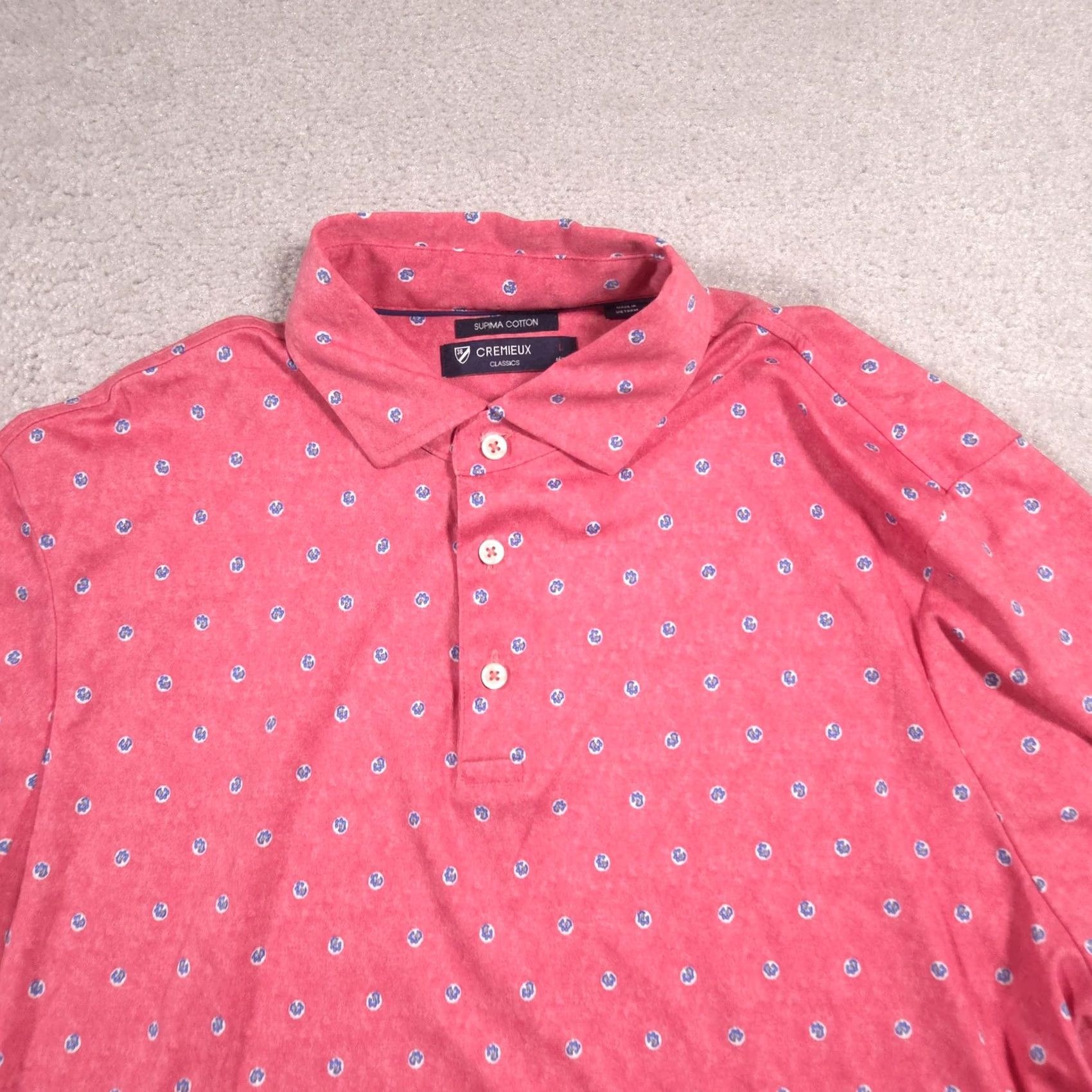 Cremieux Cremieux Polo Shirt Mens L Pink Floral Supima Cotton Classics Logo Allover Size US L / EU 52-54 / 3 - 3 Thumbnail