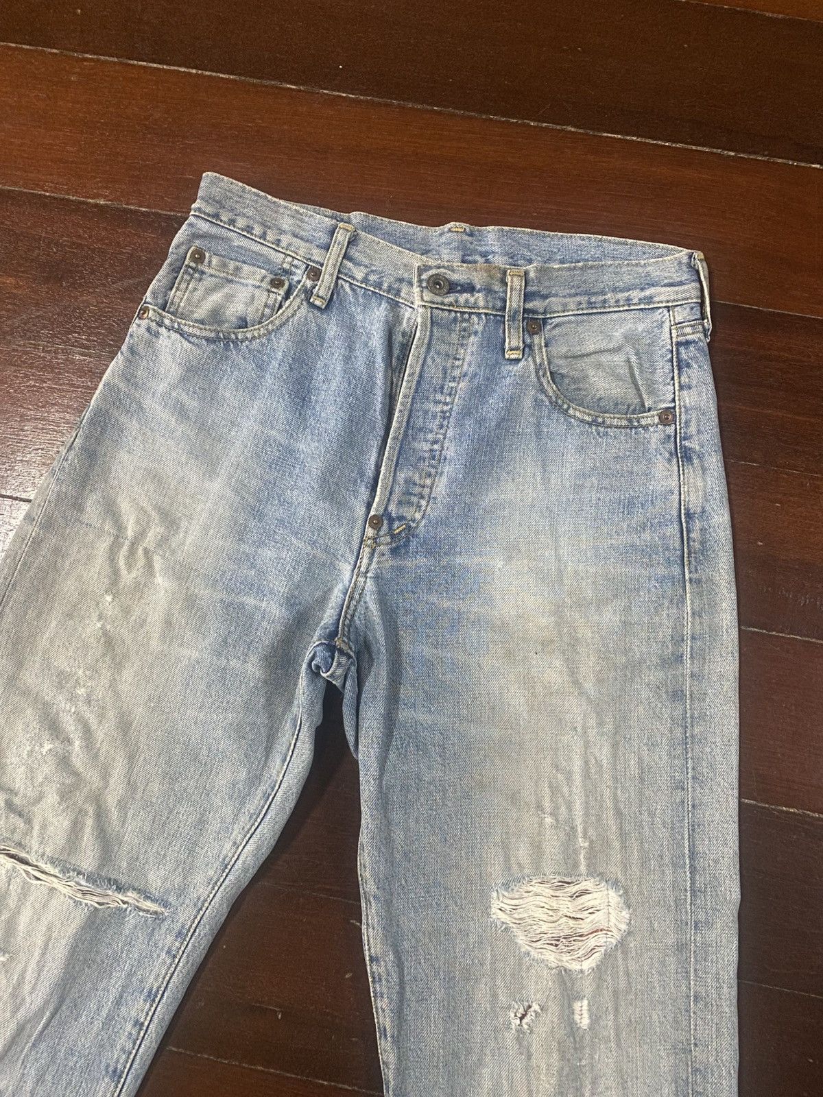 Levi's Vintage Clothing Vintage Levi’s Big E 702 XX Selvedge Distressed Repair Jeans Size US 31 - 5 Thumbnail
