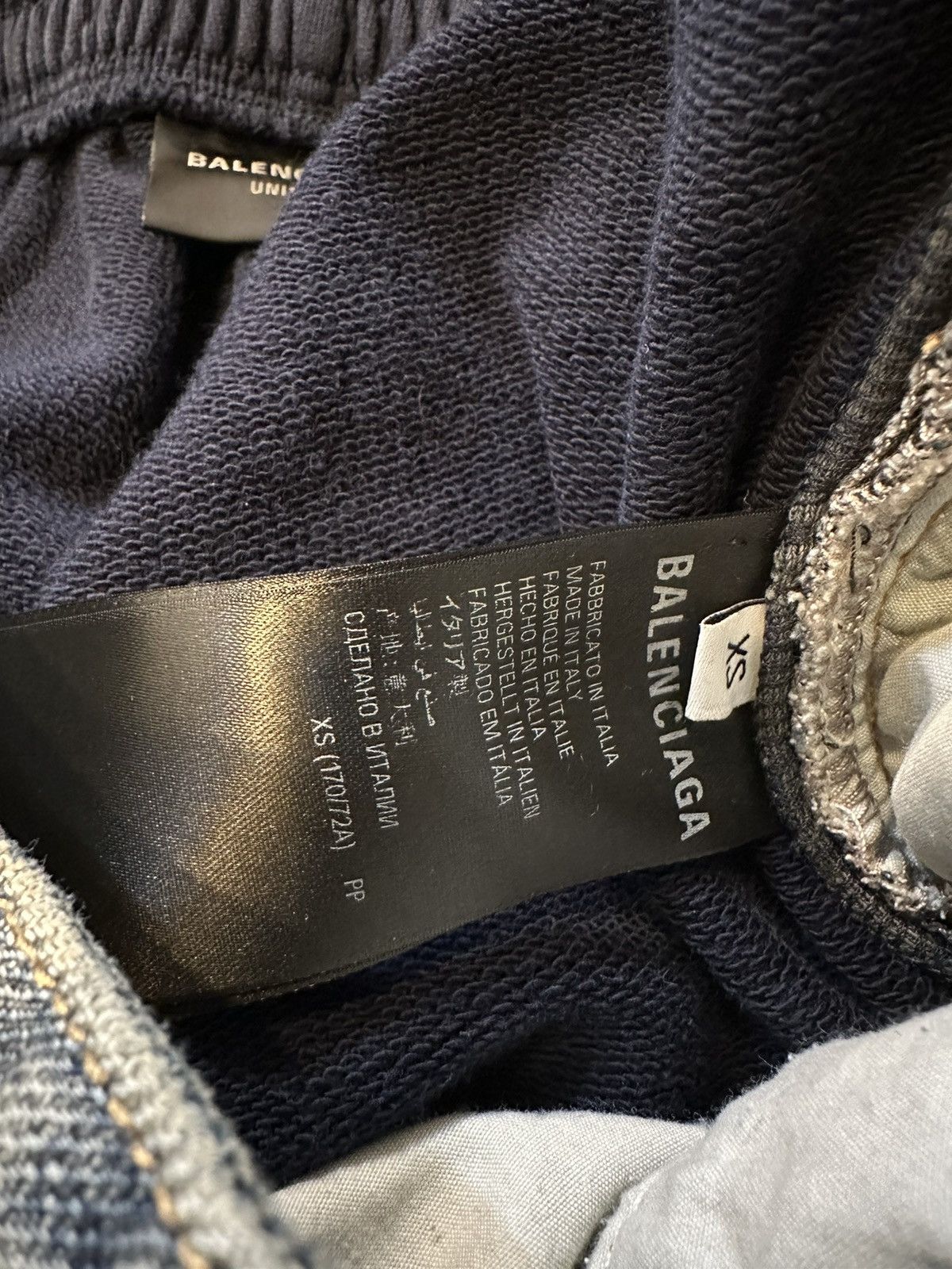 Balenciaga BALENCIAGA SS23 HYBRID DENIM NAVY SWEATPANTS Size US 32 / EU 48 - 8 Thumbnail