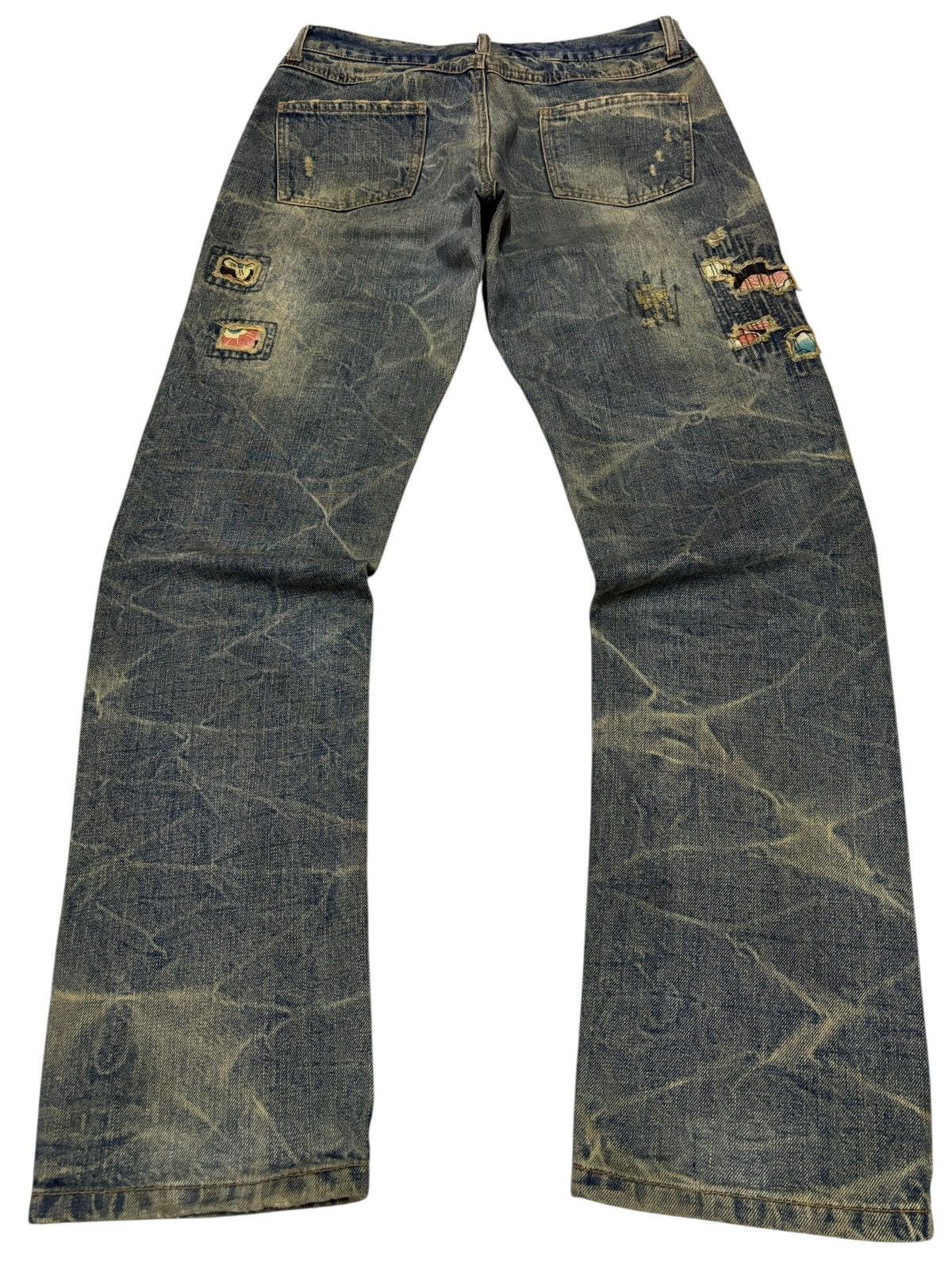 Undercover Playchess Sashiko Mud Washed Distressed Jeans Size US 30 / EU 46 - 2 Thumbnail