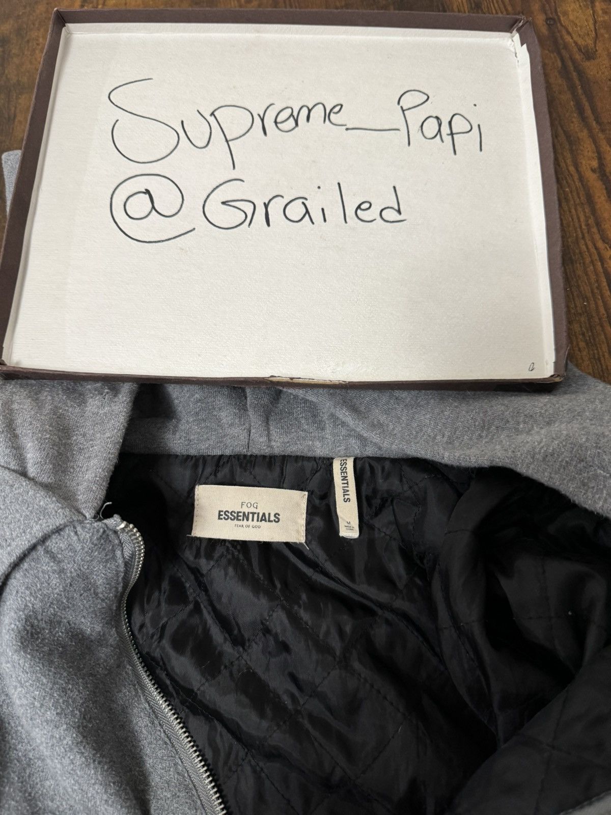Essentials × FOG × Fear of God Fear of God Essentials OG Quilted Jacket Gray SZ Medium 💥 Size US M / EU 48-50 / 2 - 10 Thumbnail