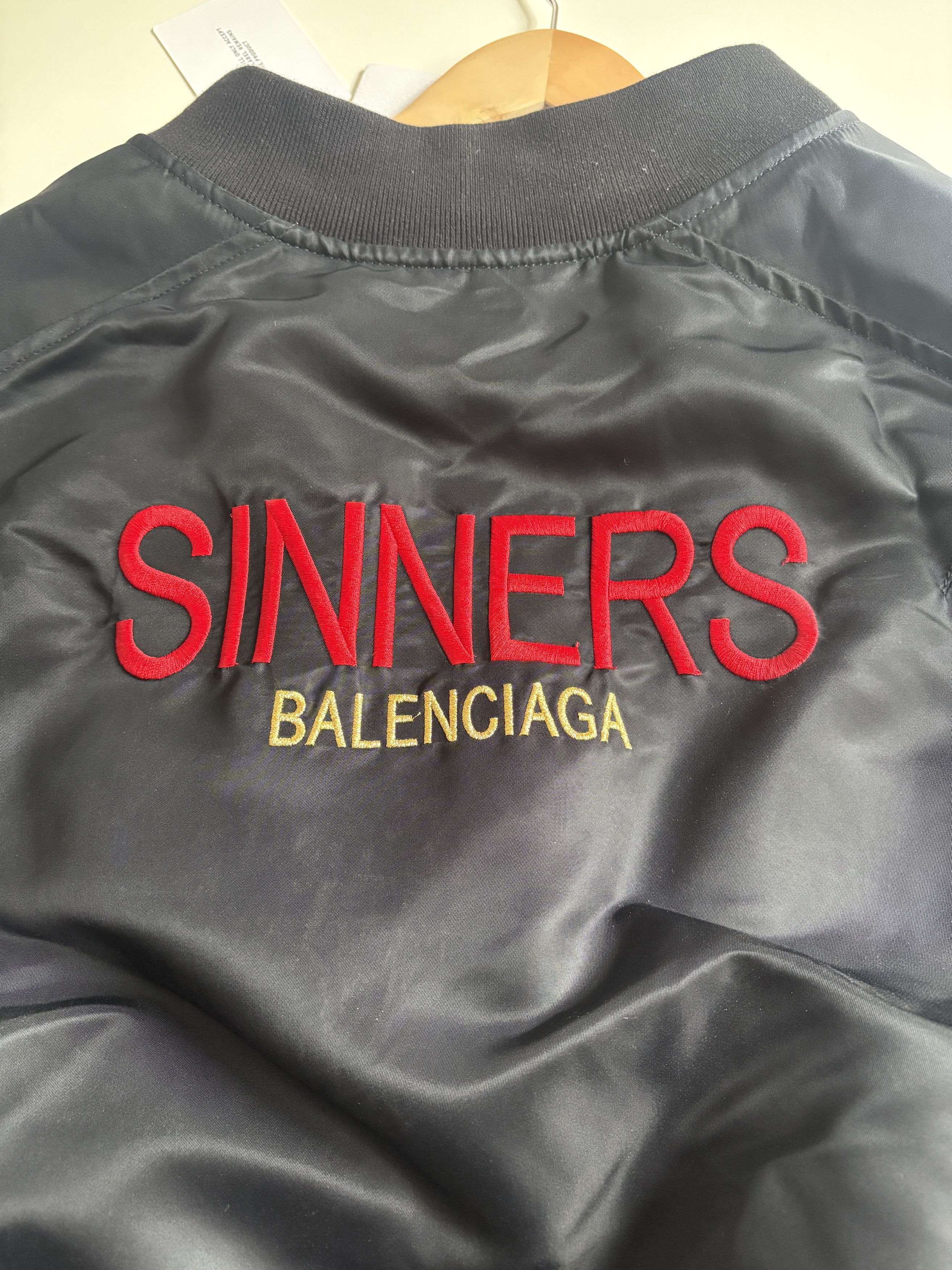 Balenciaga Balenciaga Sinners Embroidered Satin Bomber Jacket