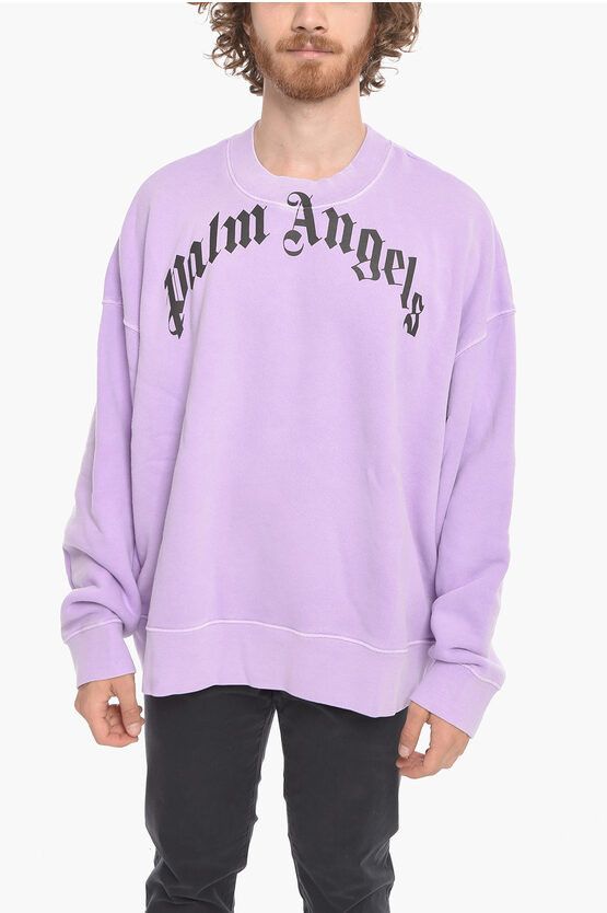 Palm Angels o1y0325 Logo Crewneck Sweatshirt in Purple Size US M / EU 48-50 / 2 - 1 Thumbnail