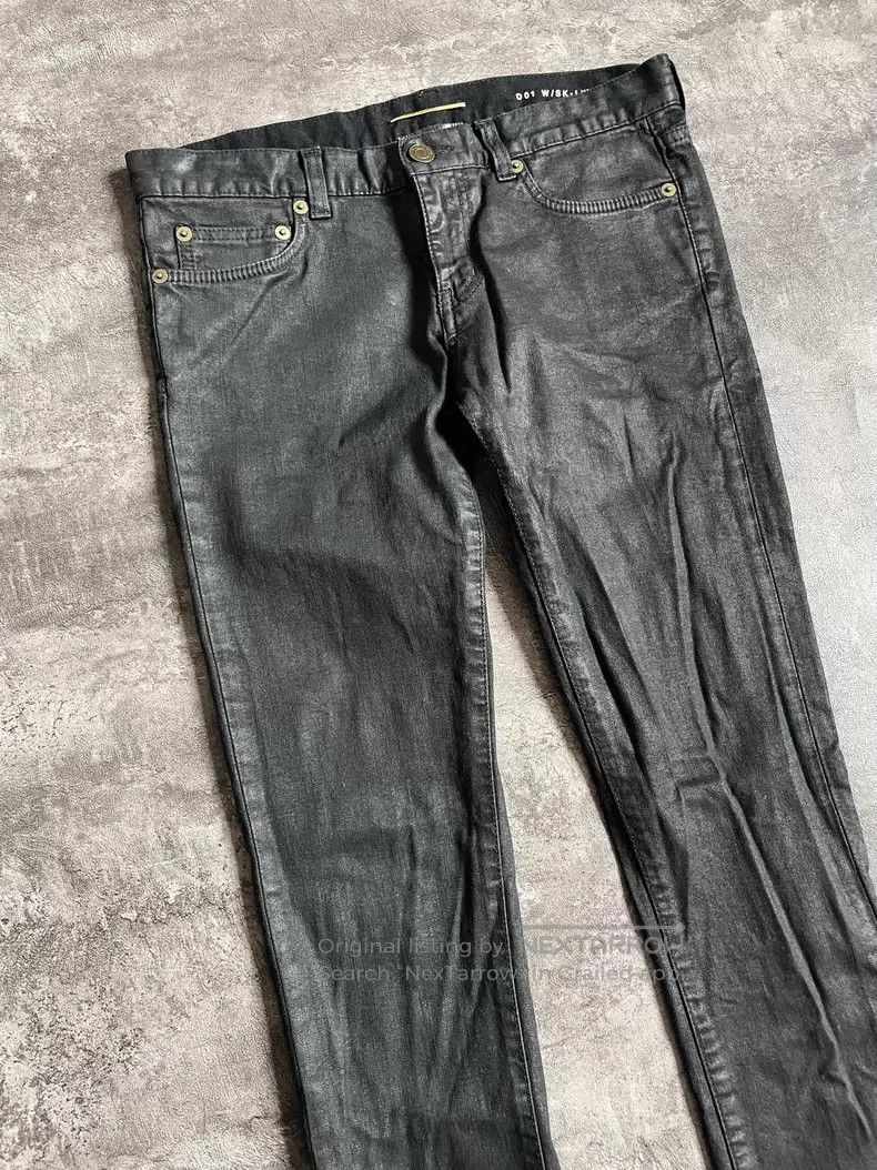 Saint Laurent Paris Saint Laurent Paris Black Glue Elastic Denim Pants Size US 26 / EU 42 - 2 Thumbnail