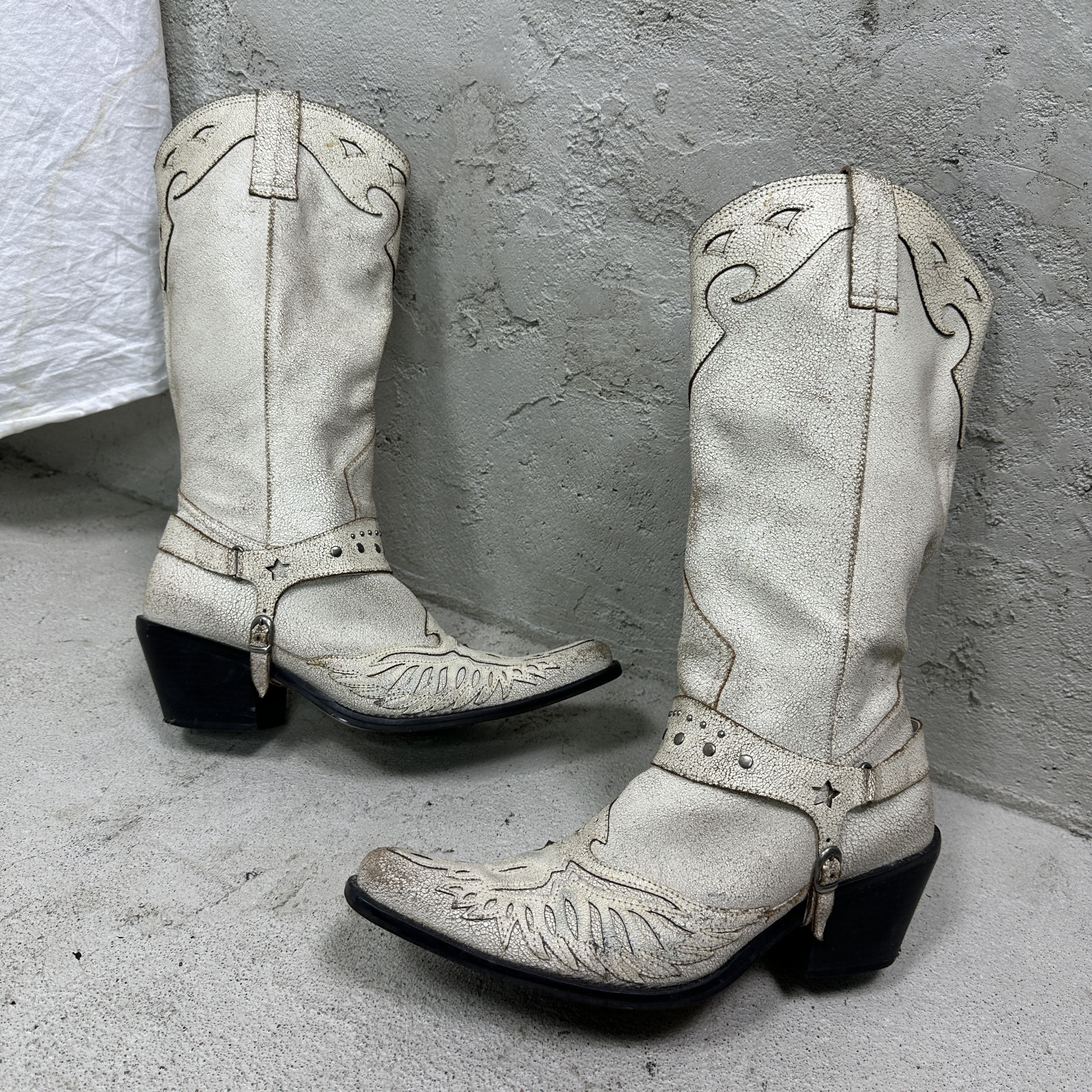 Vintage Vintage Cracked Leather Western Cowboy Boots Y2K Size US 9 / IT 39 - 2 Thumbnail