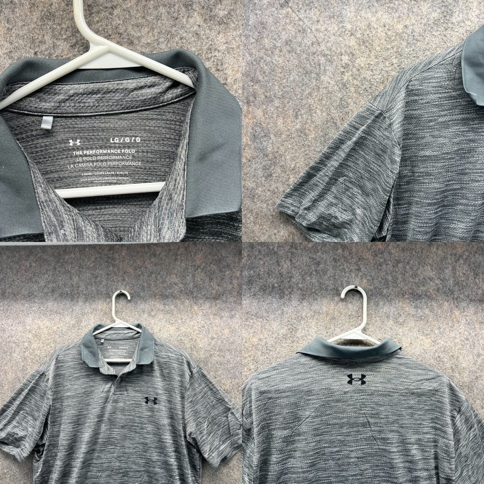 Under Armour VINTAGE Under Armour Polo Shirt Men L Gray Heather Polo Shirt Gray Mens Regular Short Sleeve Collared Button Size US L / EU 52-54 / 3 - 8 Thumbnail