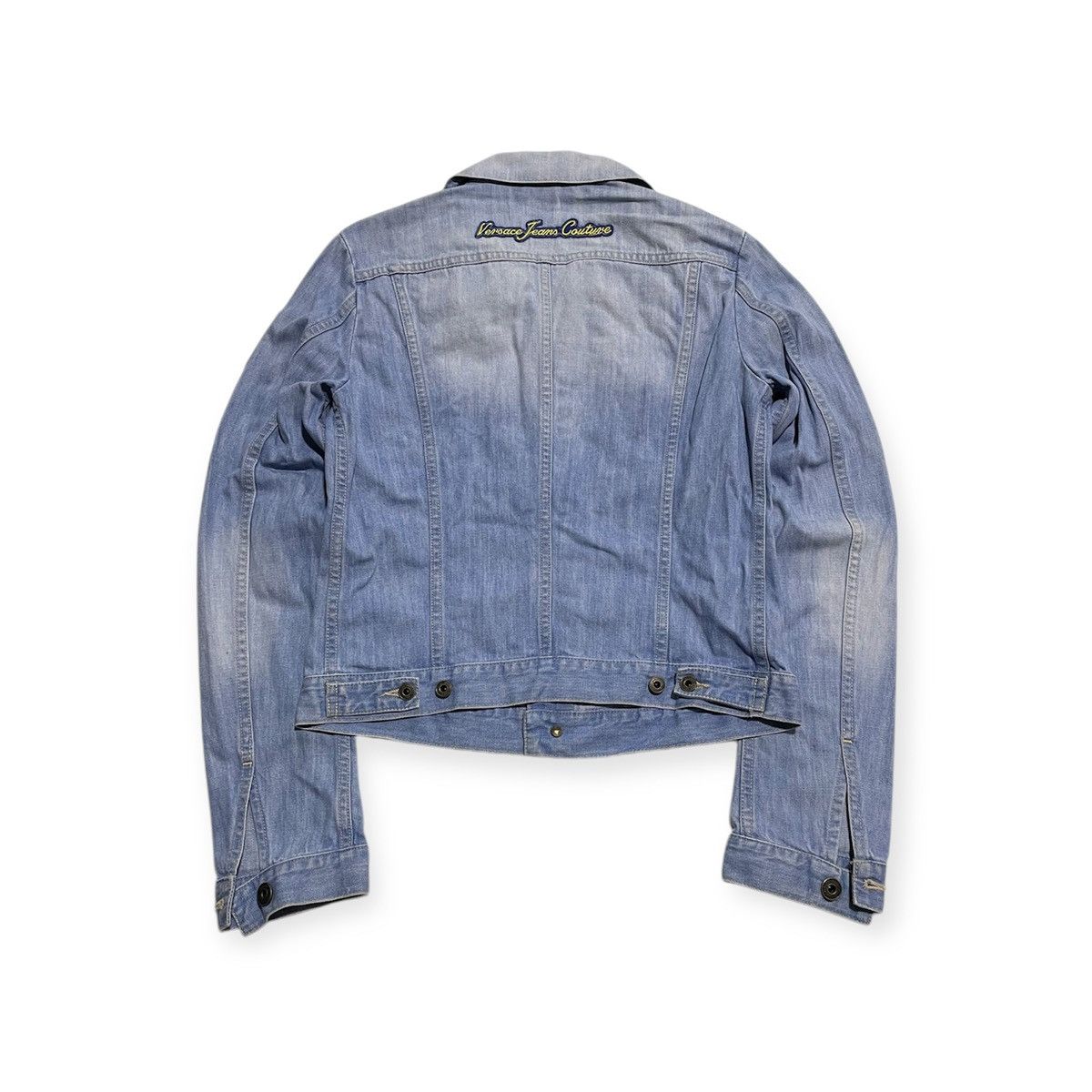 Versace × Versace Jeans Couture × Vintage Patches Trucker Denim Jacket Size XS / US 0-2 / IT 36-38 - 2 Thumbnail