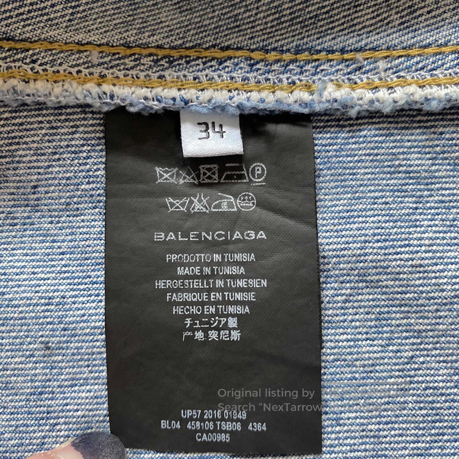 Balenciaga Balenciaga Distressed Denim Jacket for Unisex. Size US S / EU 44-46 / 1 - 7 Thumbnail