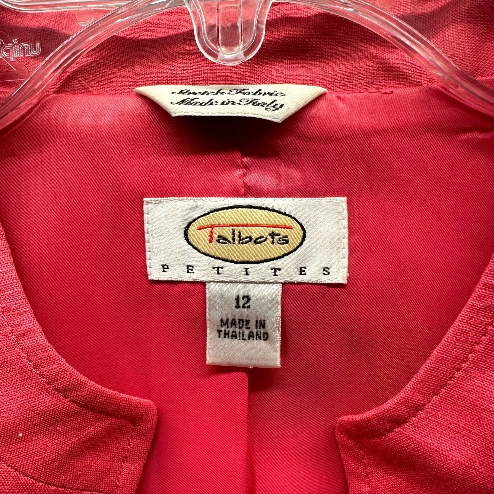 Talbots Talbots Jacket Womens 12P Pink Linen Blazer Coat 80s 90s Petites Button Shoulder Pads Blazer Girls Womens Size XL / US 12-14 / IT 48-50 - 4 Thumbnail