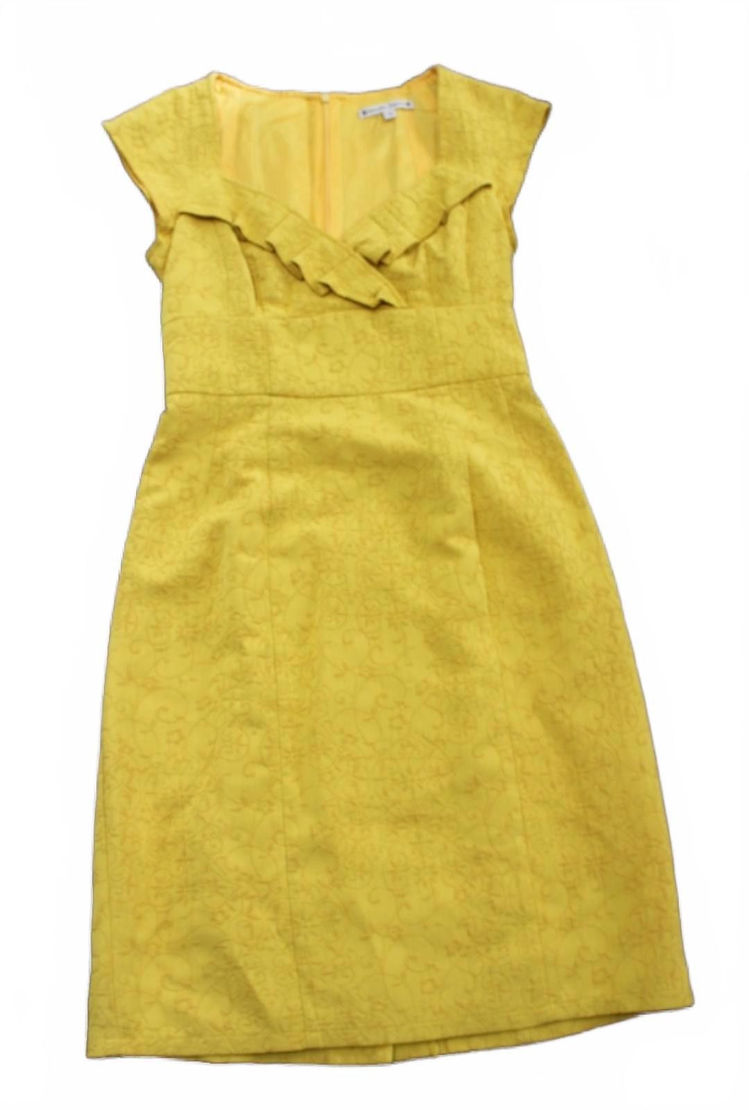 Other Nanette Lapore Yellow Floral Patterned Cap Sleeve Dress sz 8 Size M / US 6-8 / IT 42-44 - 2 Thumbnail