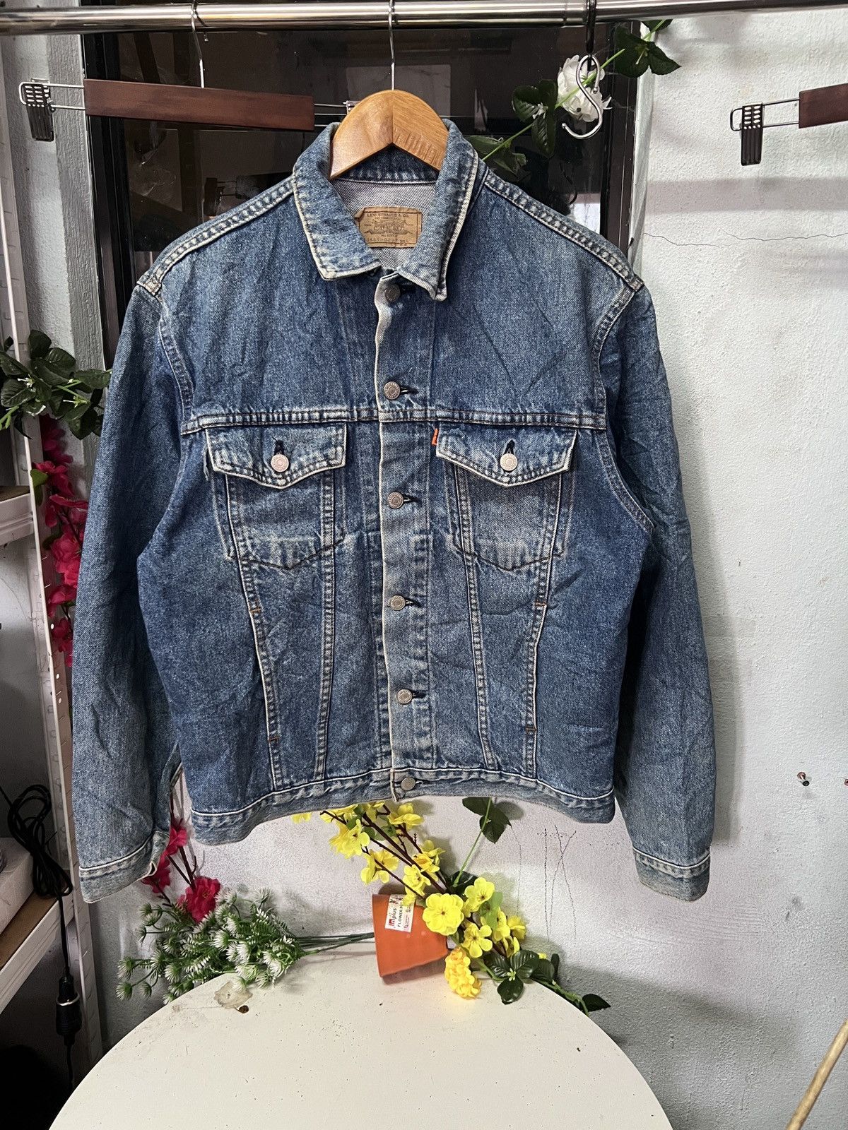 Levi's Vintage Clothing Vintage Trucker Levis Denim Orange Tag Size US M / EU 48-50 / 2 - 1 Thumbnail