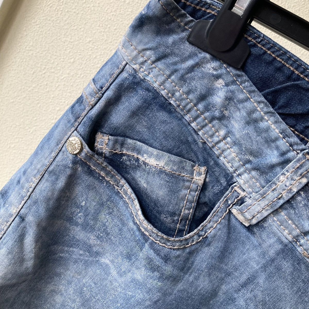 Vintage Japan Newspaper Tough Jeans Patchwork Size US 32 / EU 48 - 3 Thumbnail
