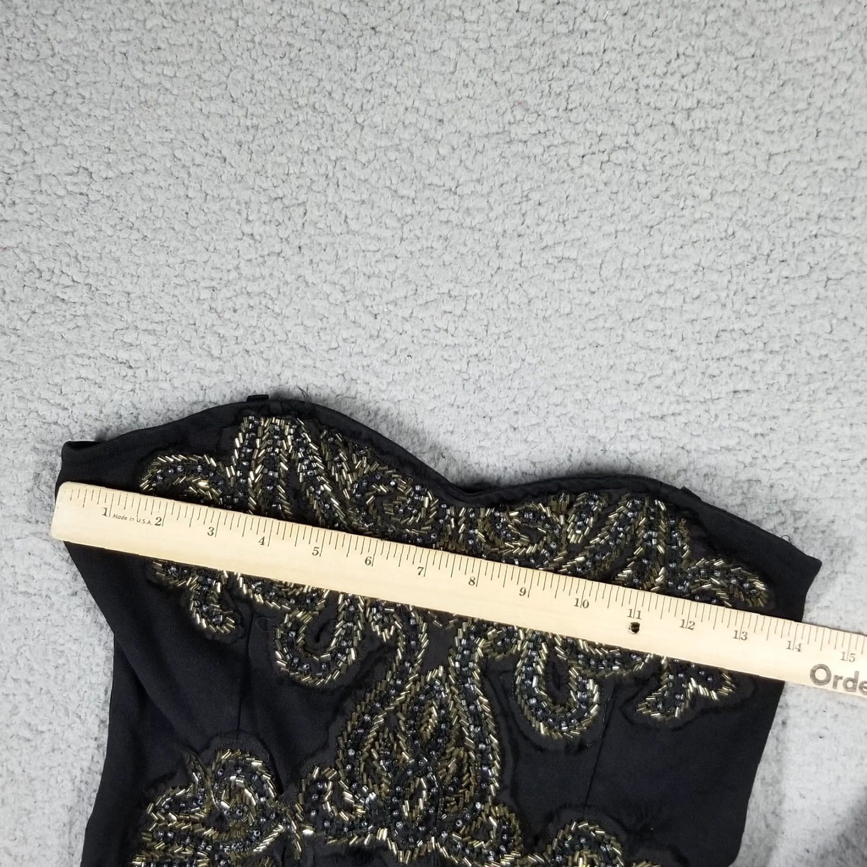Free People VINTAGE Free People Black Delhi Beaded Strapless Dress Mini Bodycon M Medium Women Sex y? Size M / US 6-8 / IT 42-44 - 5 Thumbnail