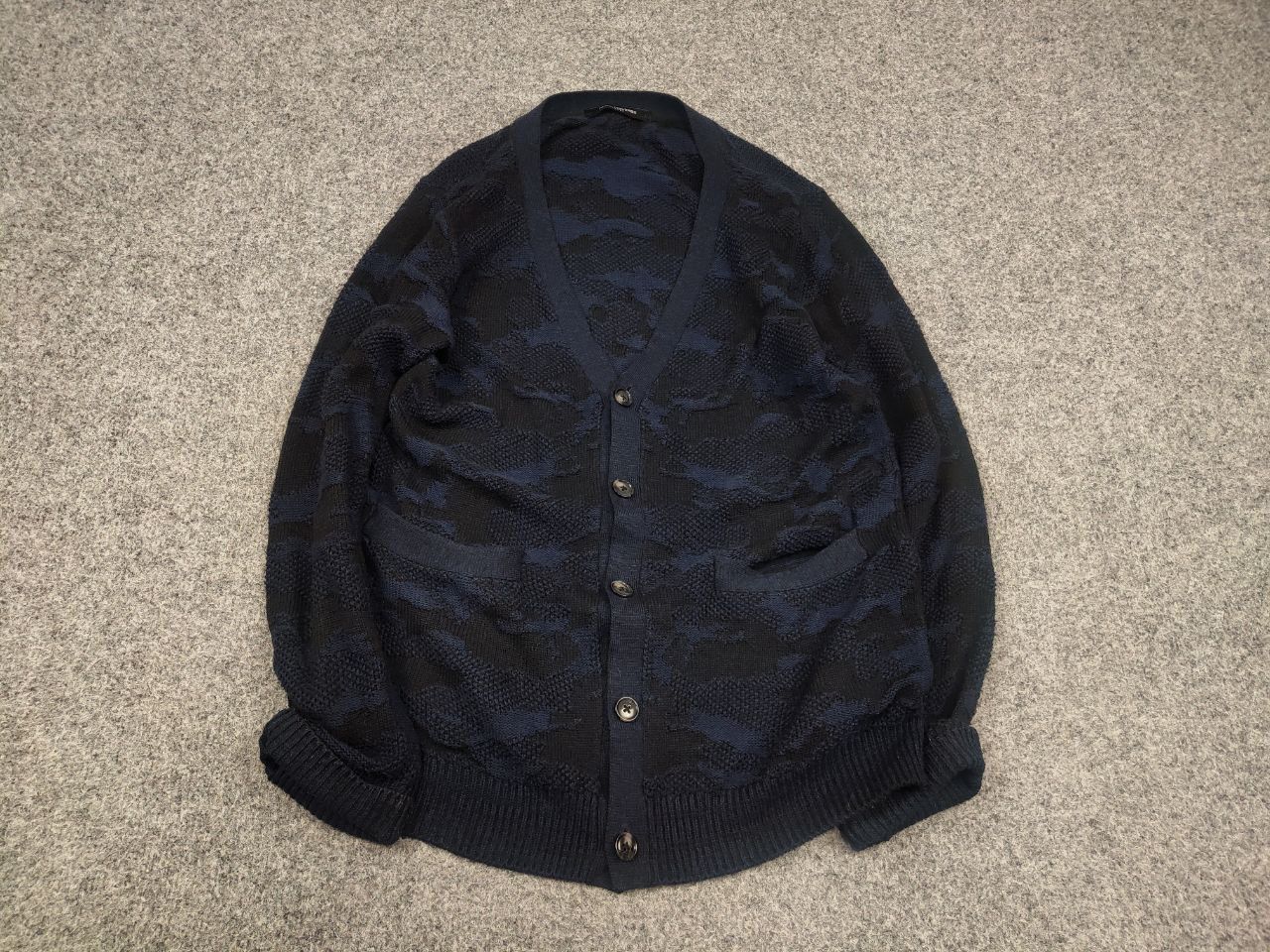 NANO universe Nano Universe Tokyo Japan Design Dark Wool Camo Cardigan Size US S / EU 44-46 / 1 - 2 Thumbnail