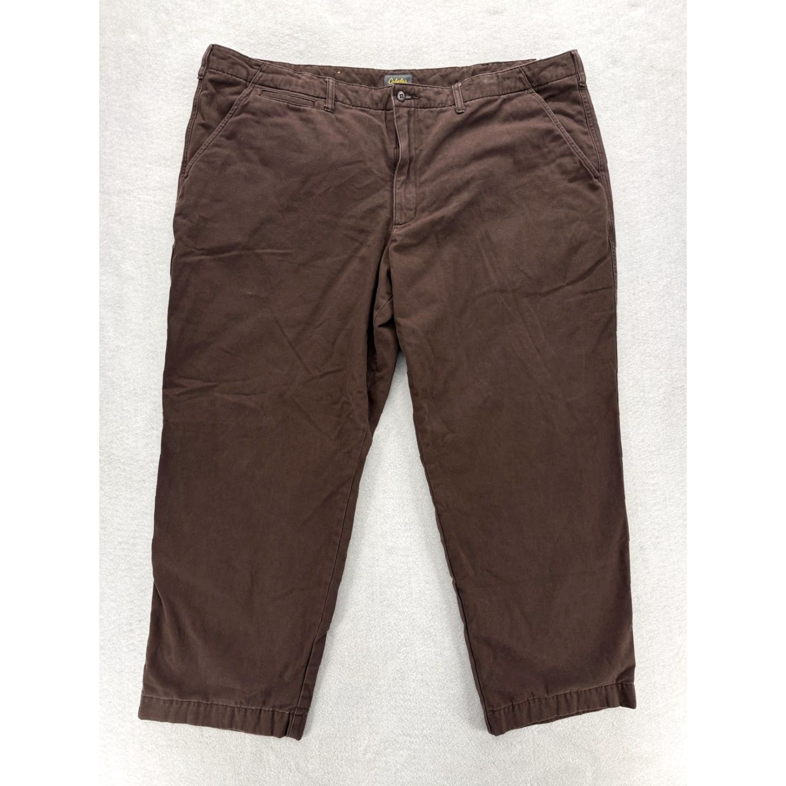 Vintage Cabela's Flannel Lined Chino Pants Mens 46x30 Brown Straight Leg Outdoors Camp Big & Tall, Flat Front, Zip Fly, Pockets, Cotton, 46 Waist, 30 Inseam Size US 30 / EU 46 - 2 Thumbnail