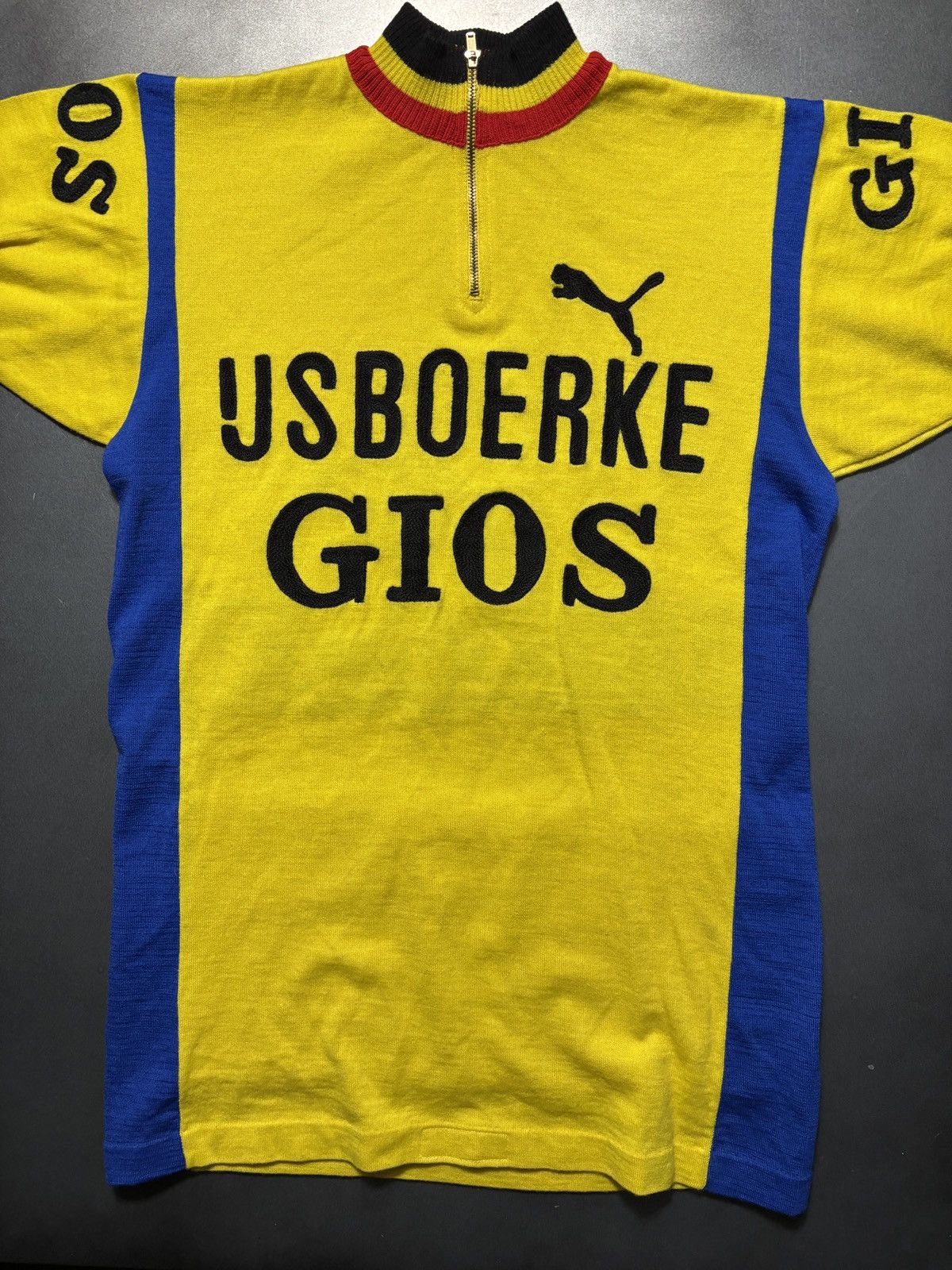 Puma 1978 IJsboerke-Gios Cycling Jersey 1970s Vintage Italy Wool Size US S / EU 44-46 / 1 - 14 Thumbnail