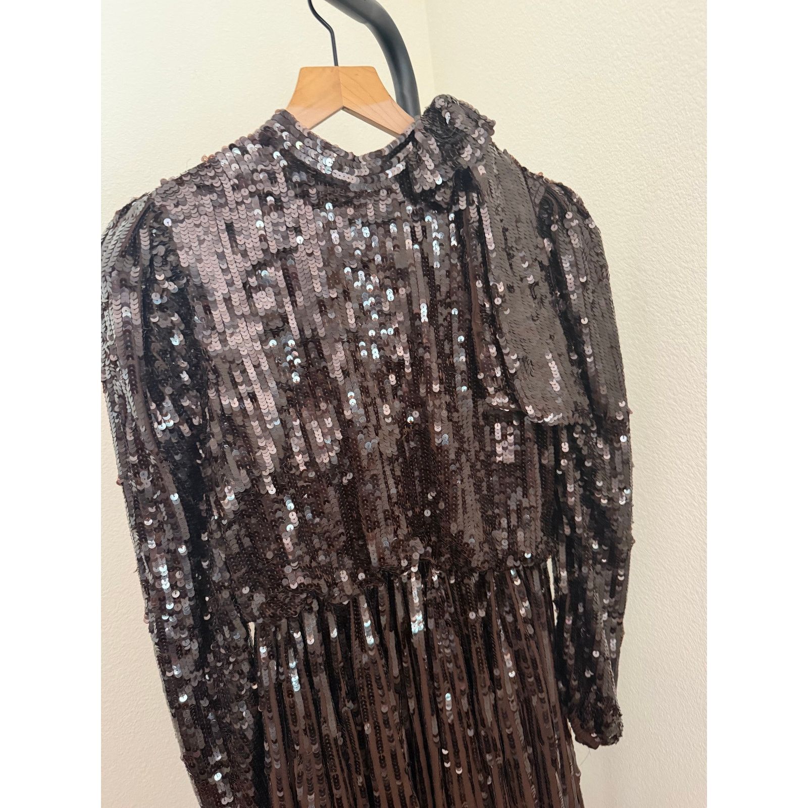 Mac Duggal Mac Duggal Bow Styled Sequin Cocktail Dress chocolate brown Size M / US 6-8 / IT 42-44 - 5 Thumbnail