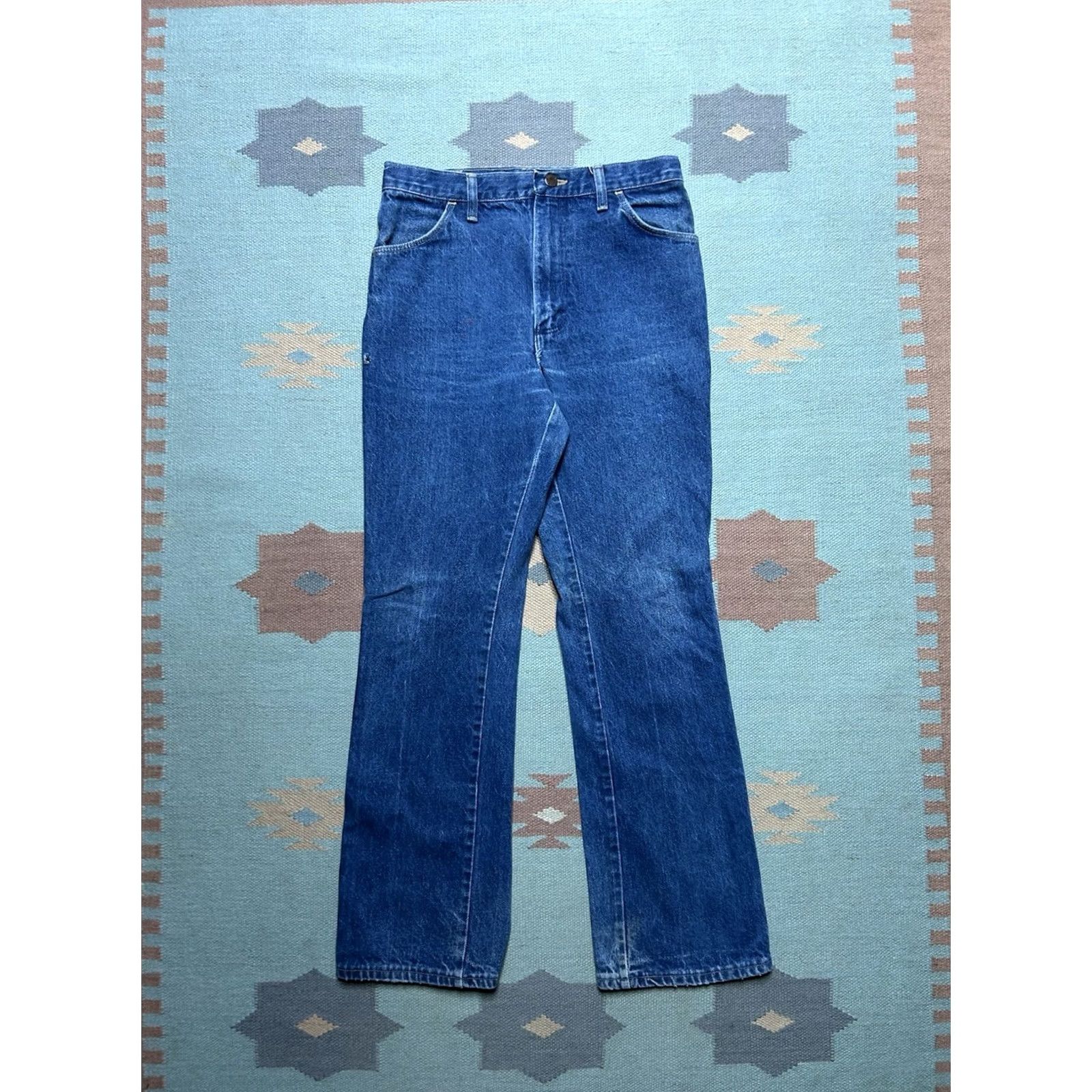 Denime VINTAGE Rustler Jeans Bootcut Men 30x31 Blue Denim USA 80s Western Cowboy Size US 30 / EU 46 - 2 Thumbnail